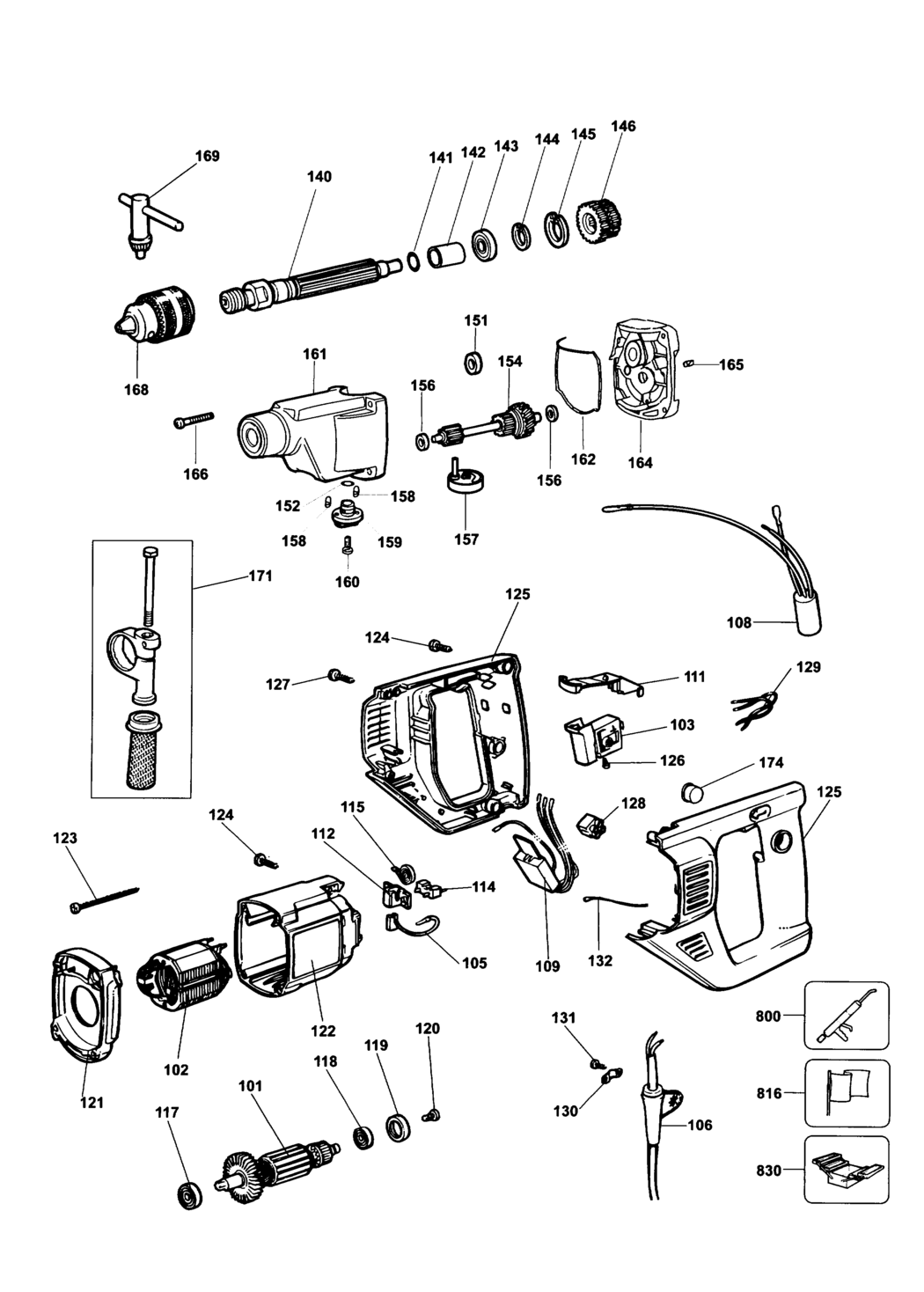 Elu BM33E Type 2 Drill Spare Parts