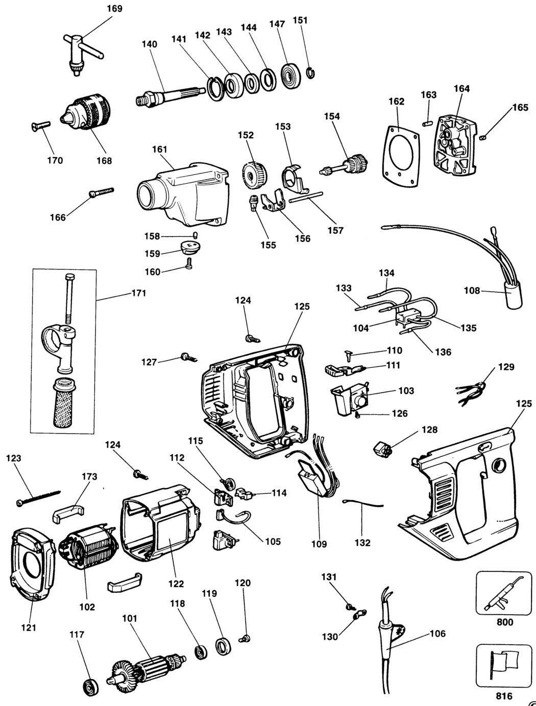 Elu BM43E Type 1 Drill Spare Parts