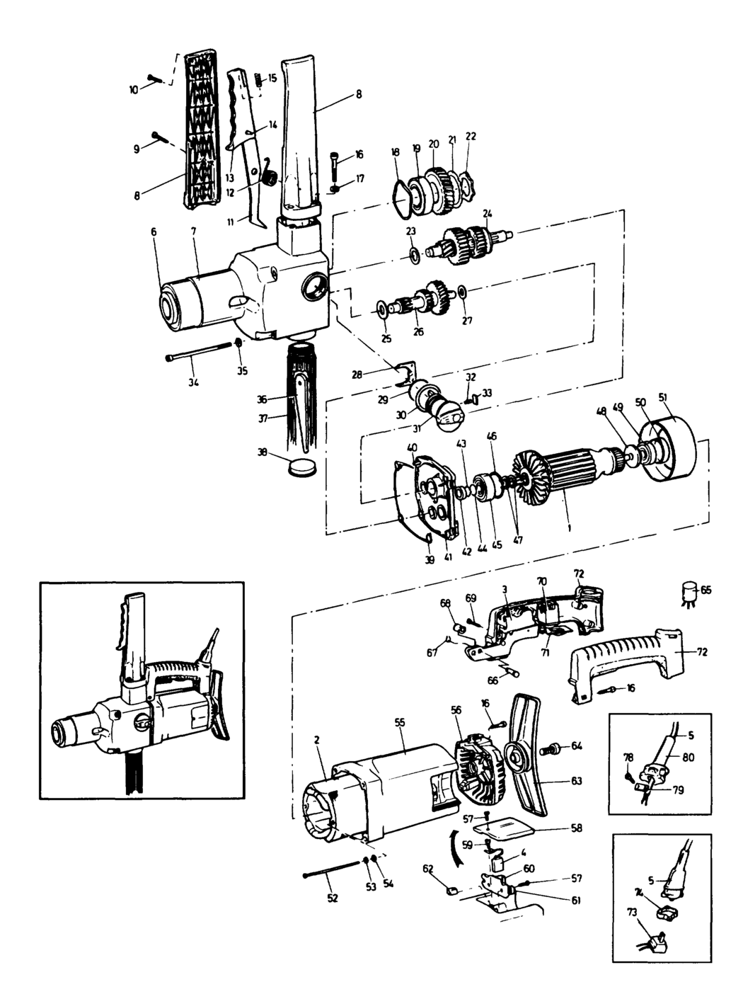 Elu BM51 Type 1 Drill Spare Parts