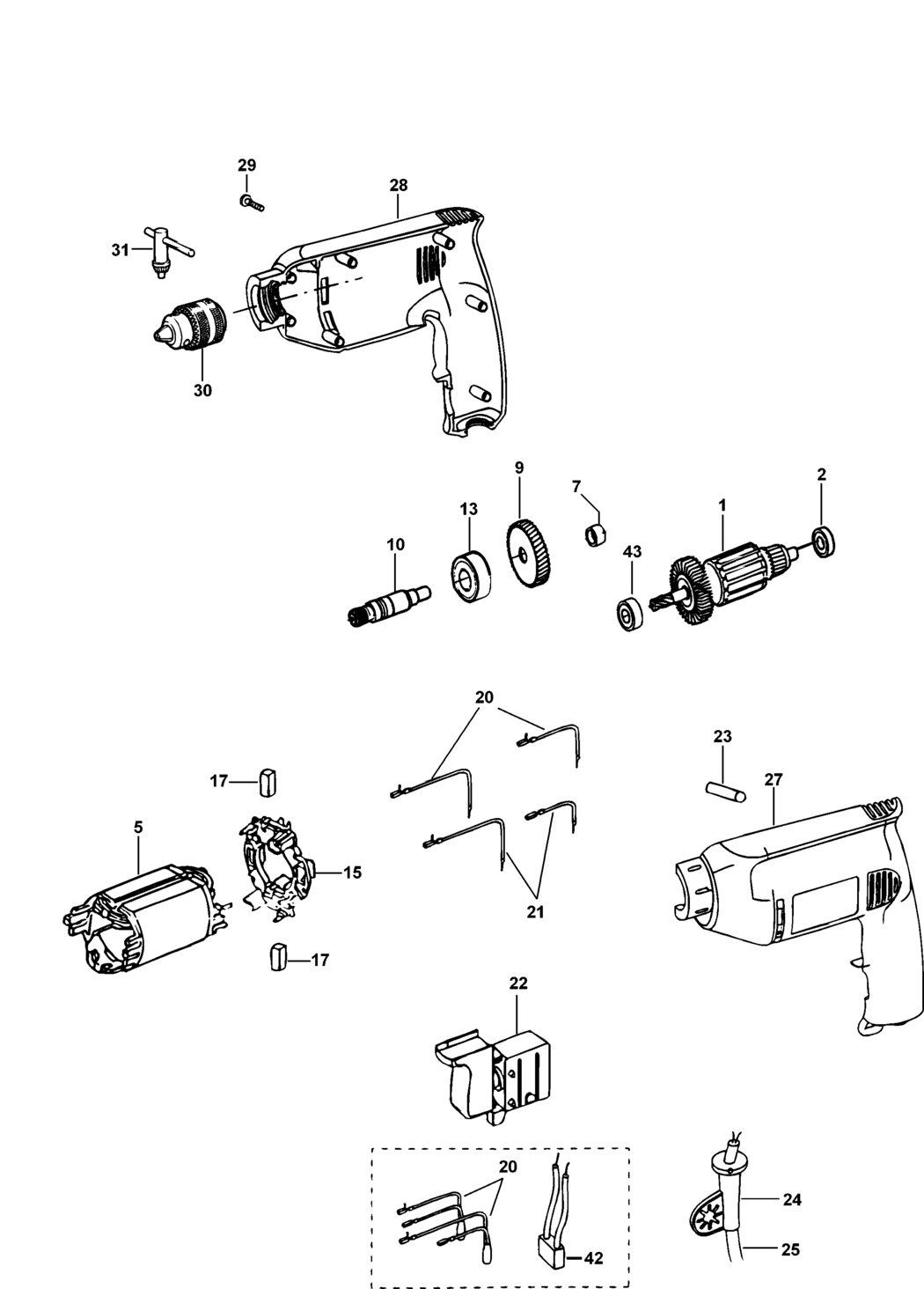 Elu BM6 Type 1 Drill Spare Parts