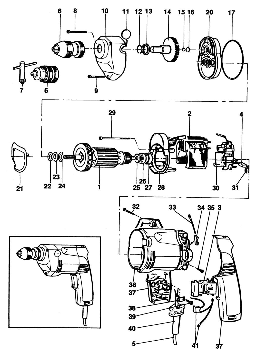 Elu ECD300 Type 1 Drill Spare Parts