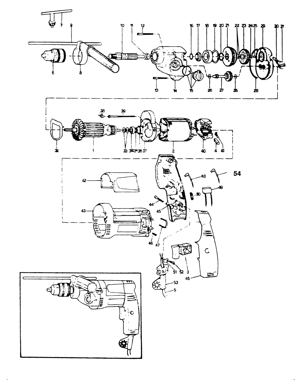 Elu EMD404 Type 1 Drill Spare Parts