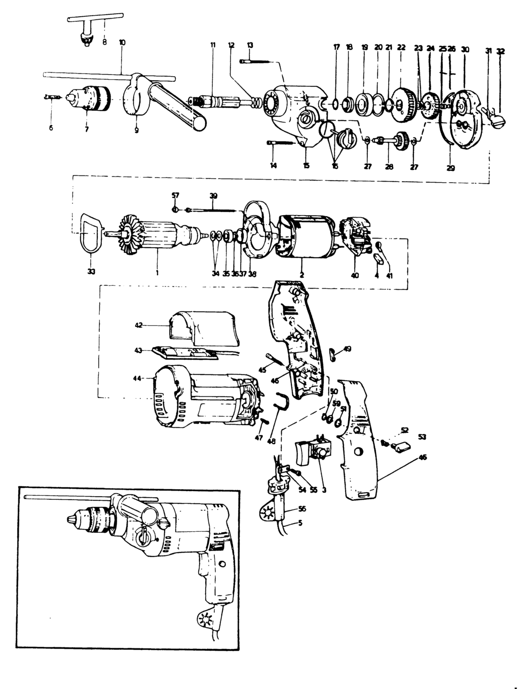 Elu EMD405 Type 1 Drill Spare Parts