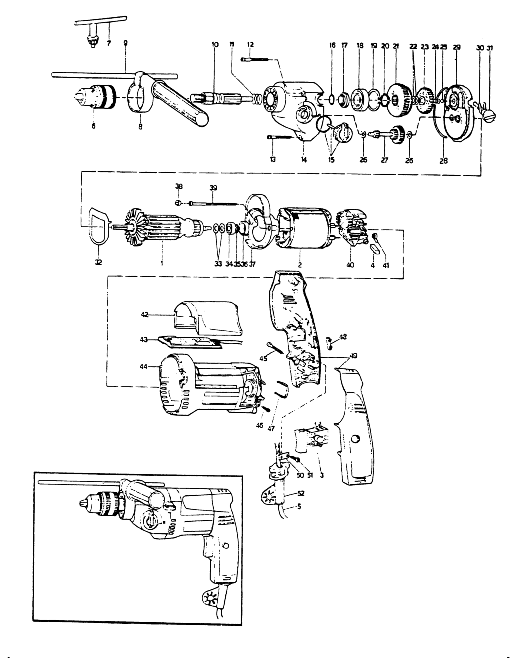 Elu EMD406 Type 1 Drill Spare Parts