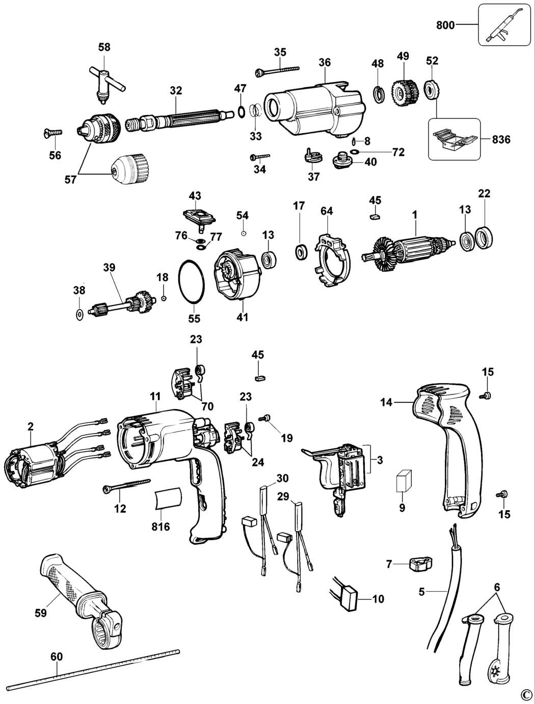 Elu SB13E Type 2 Drill Spare Parts