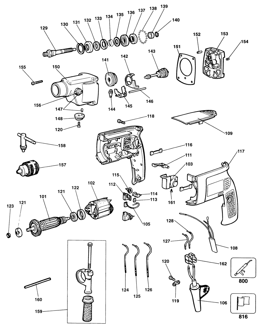 Elu SB20 Type 1 Drill Spare Parts