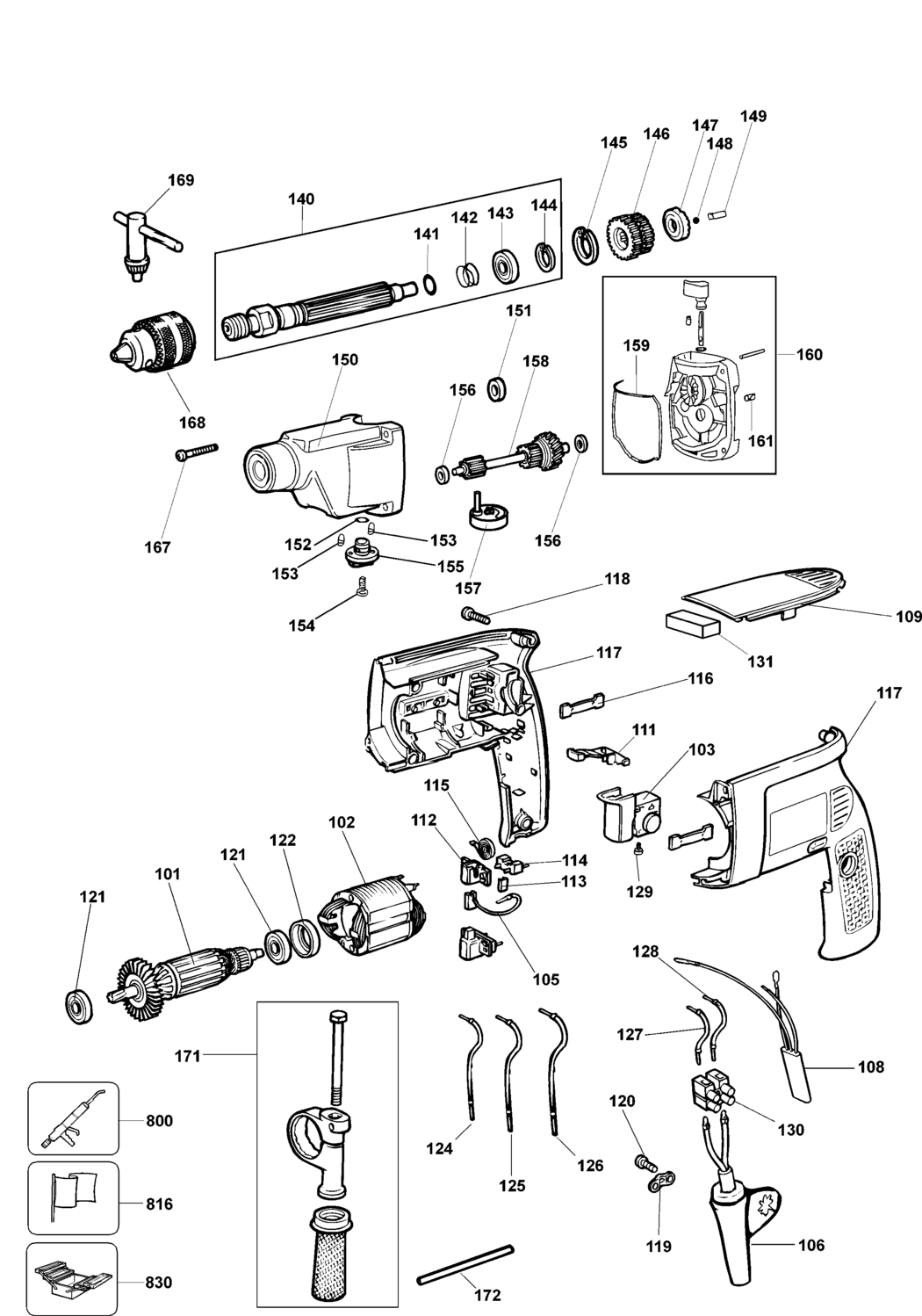 Elu SB20 Type 2 Drill Spare Parts