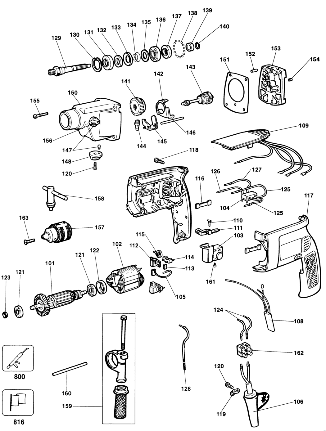 Elu SB21EK Type 1 Drill Spare Parts