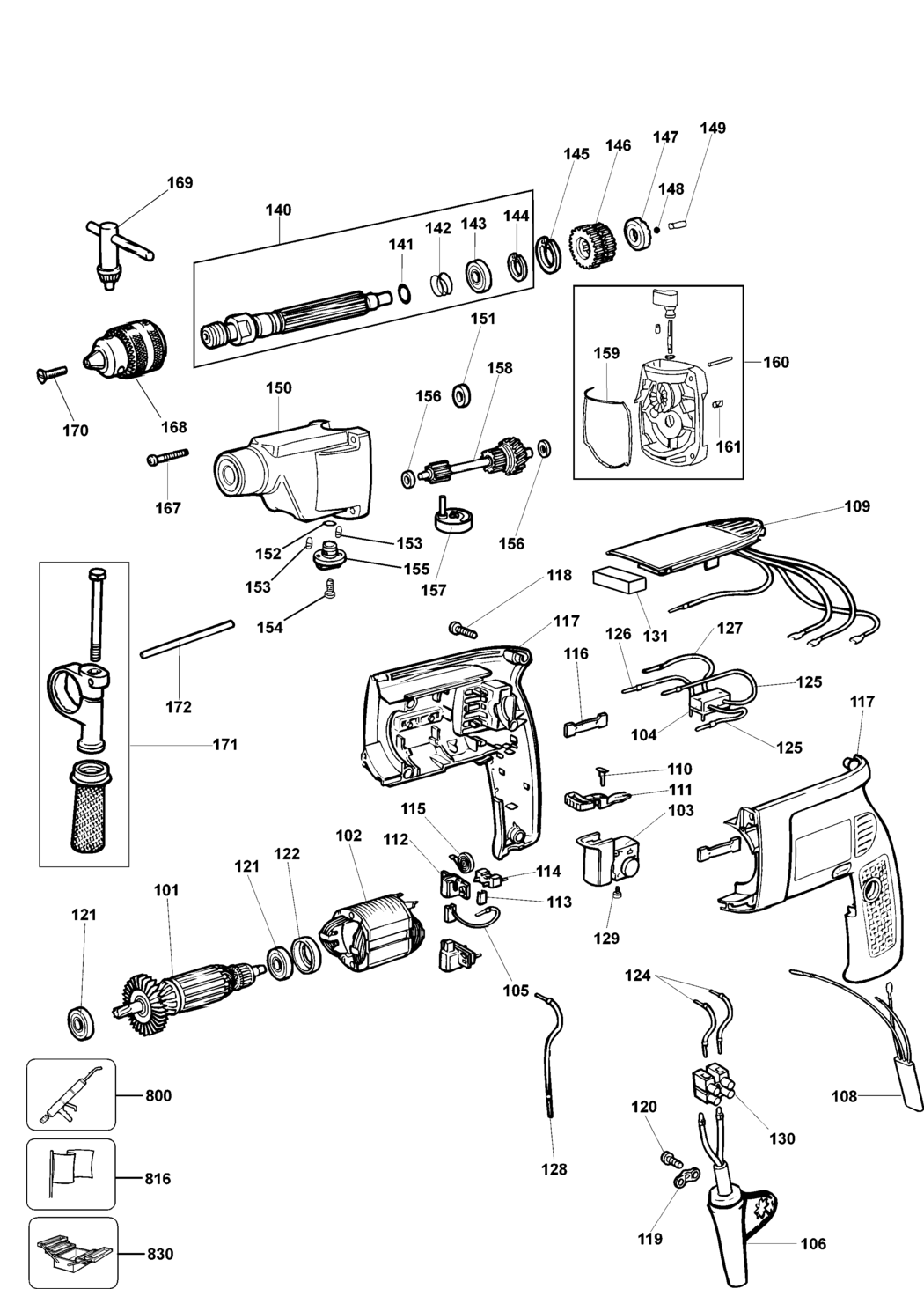Elu SB21EL Type 2 Drill Spare Parts