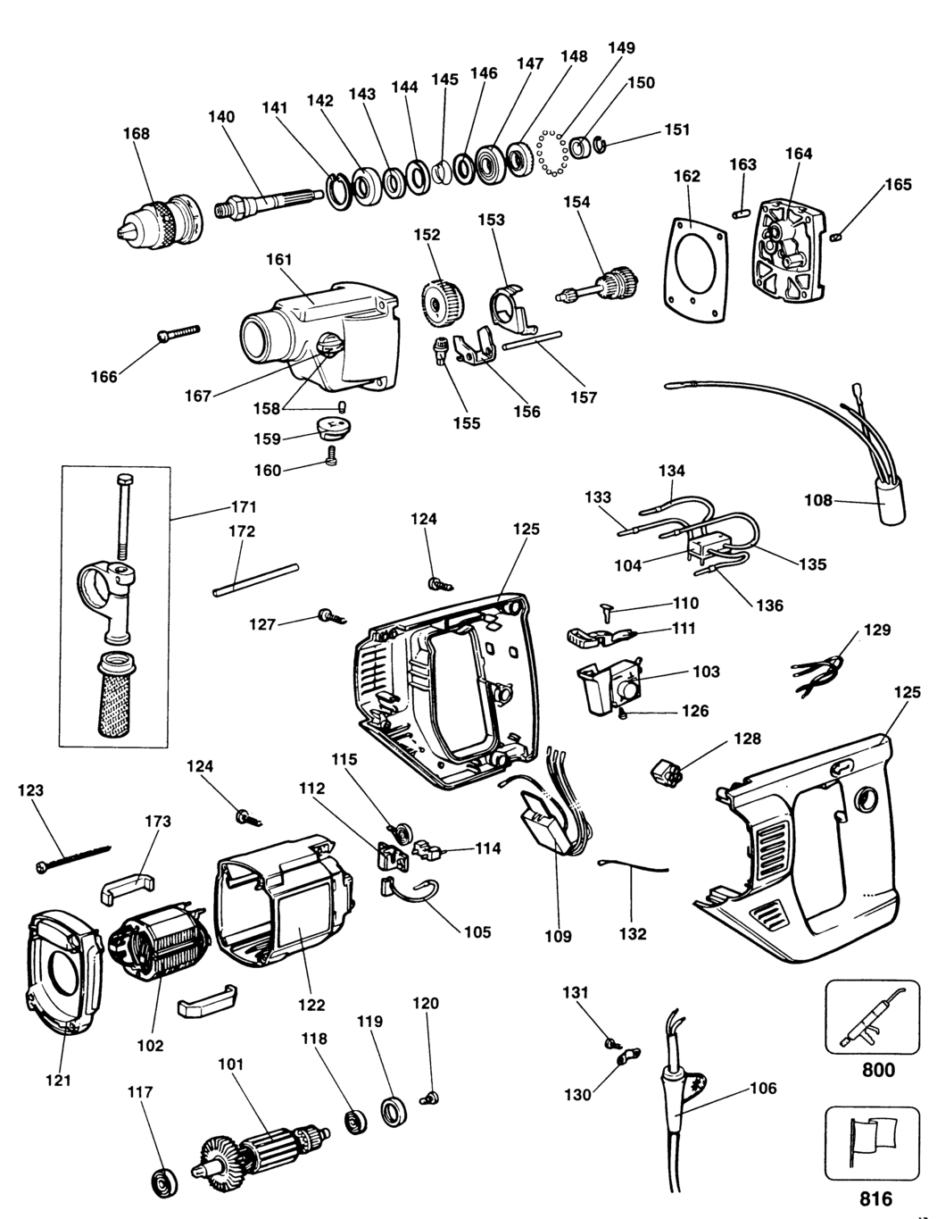 Elu SB43EK Type 1 Drill Spare Parts