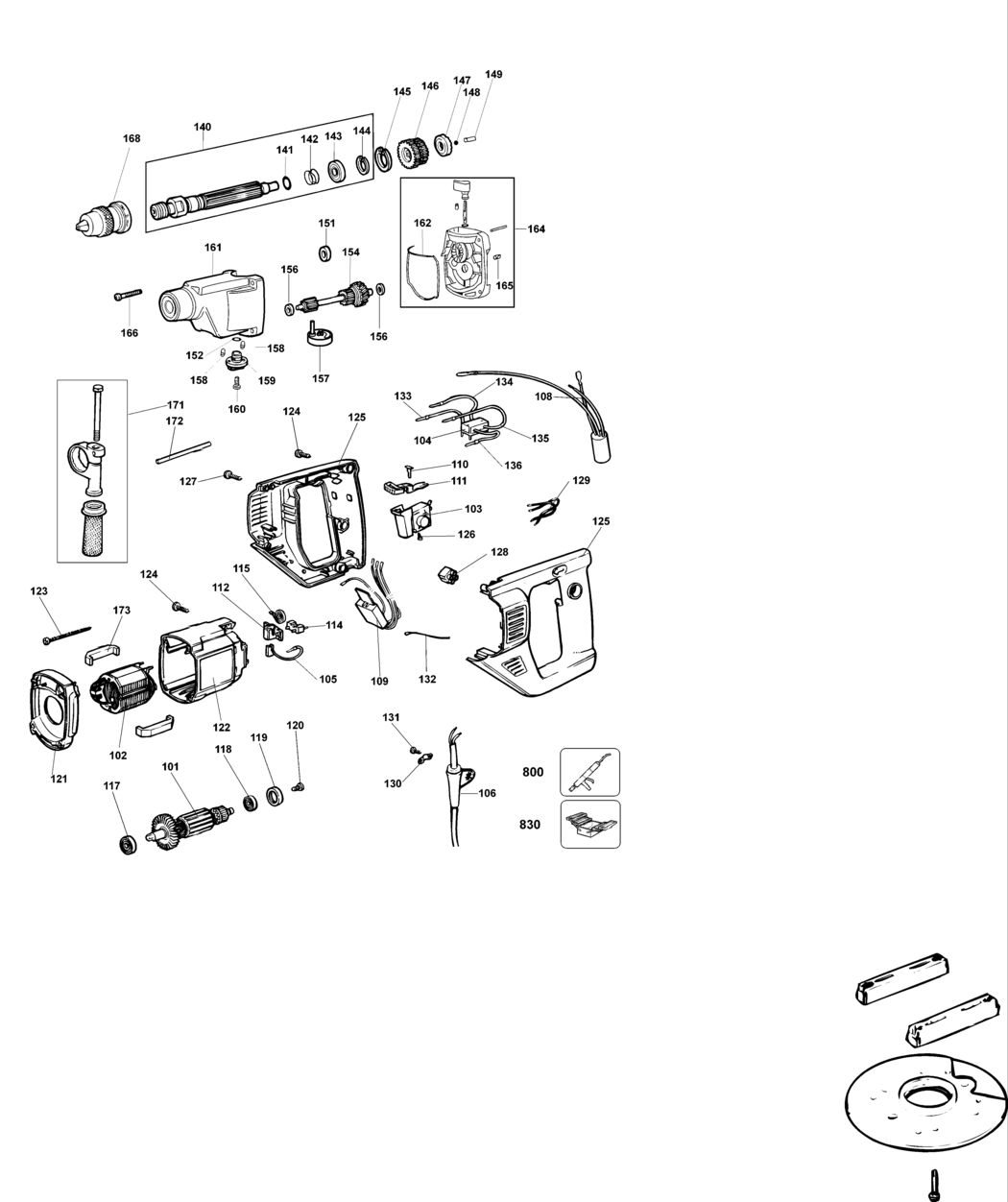 Elu SB43EL Type 2 Drill Spare Parts