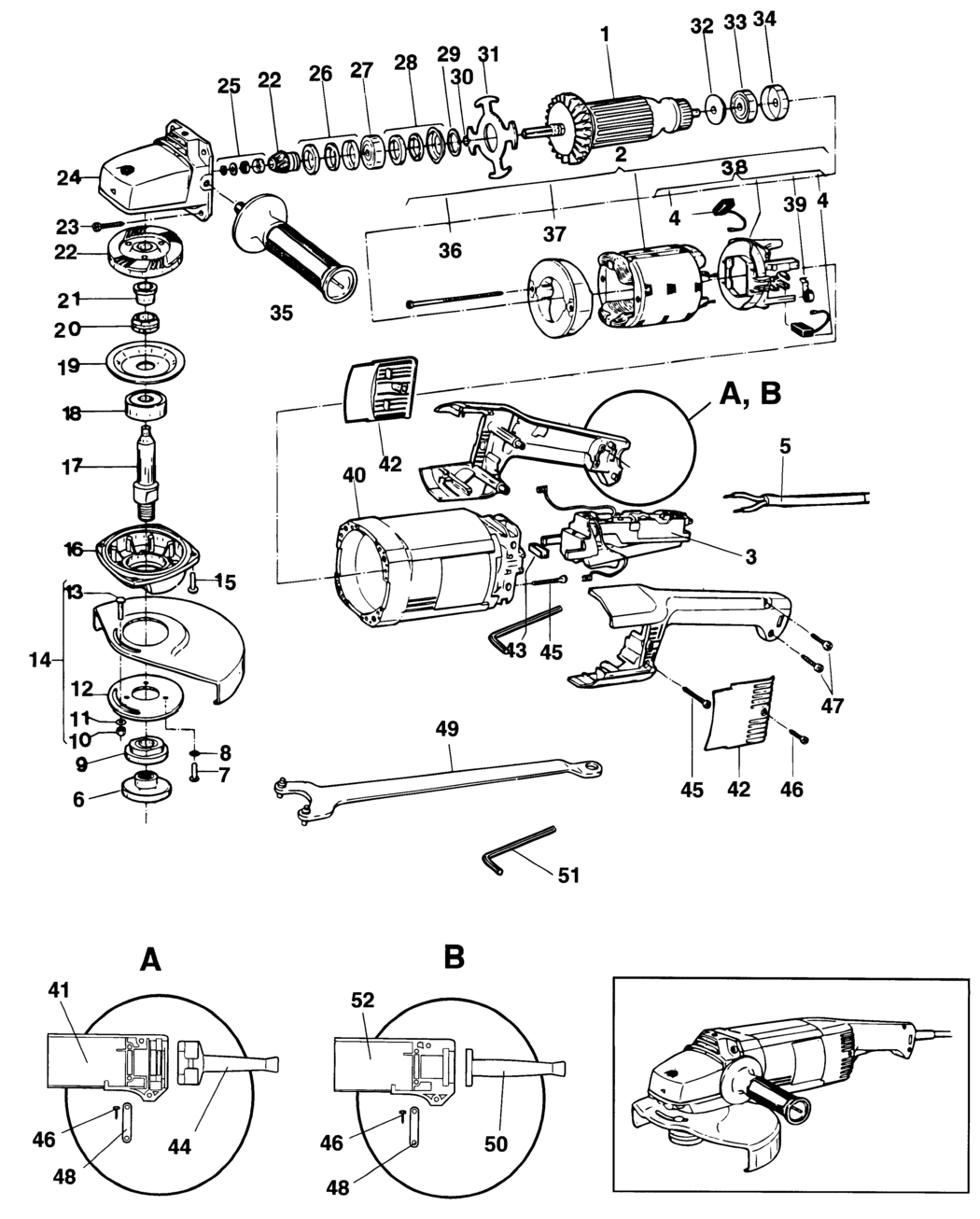 Elu DT22230A Type 1 Diamond Cutter Spare Parts