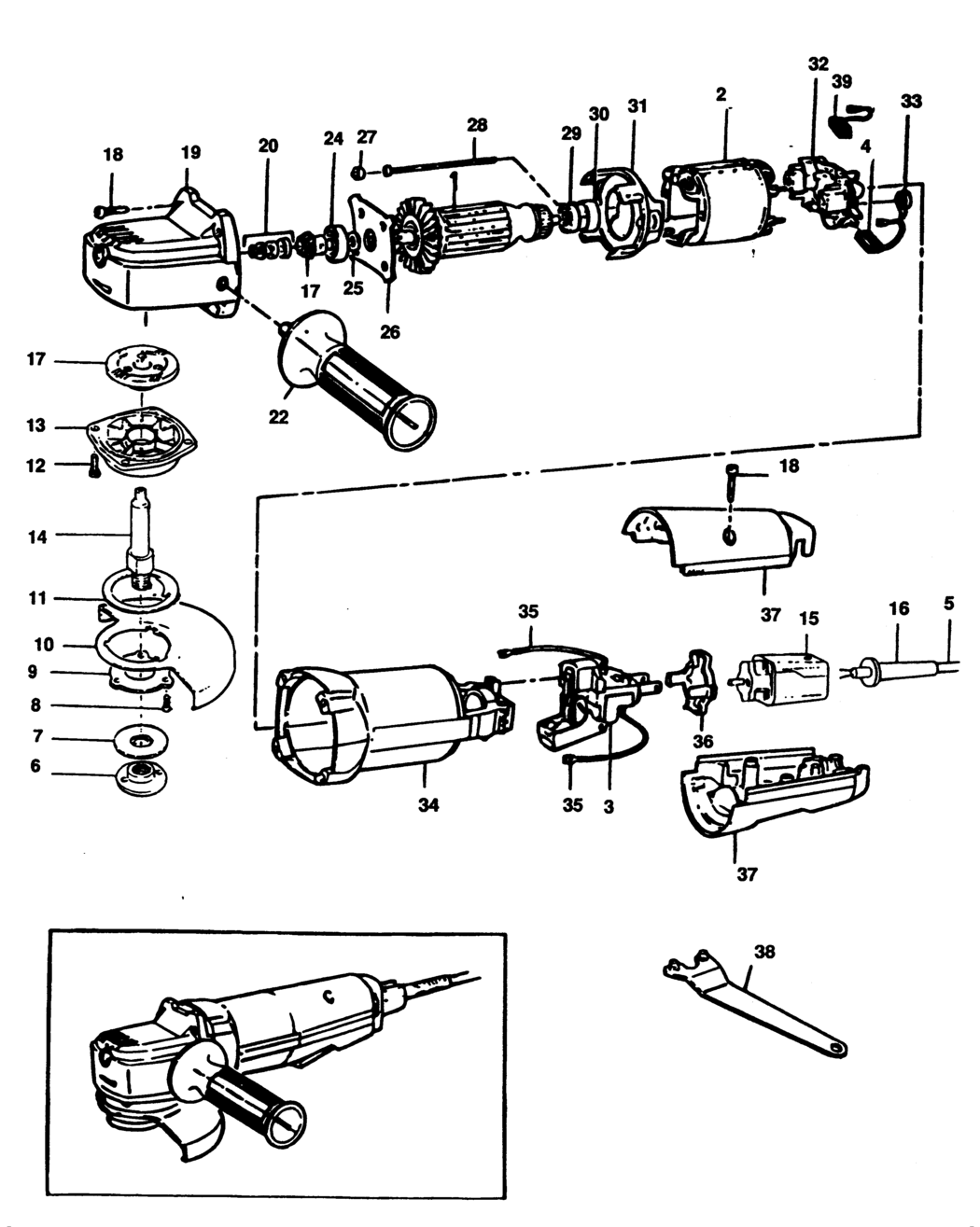 Elu EAG200 Type 1 Angle Grinder Spare Parts