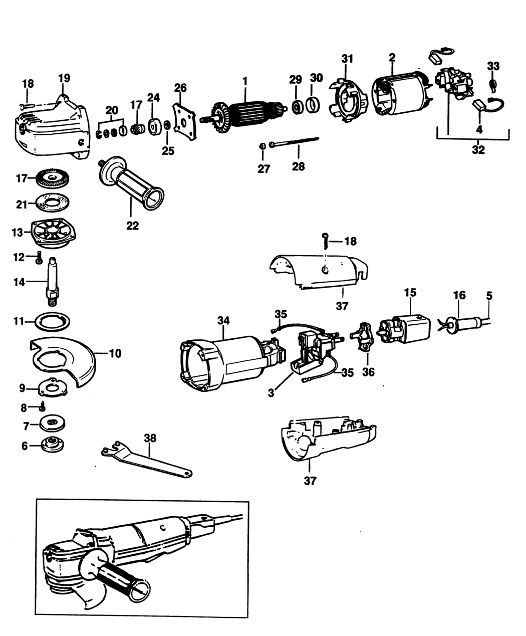 Elu EAG200 Type 3 Angle Grinder Spare Parts