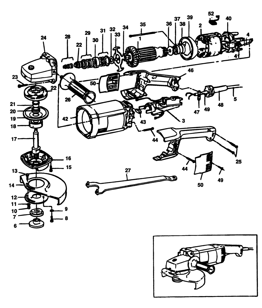 Elu EAG202 Type 1 Angle Grinder Spare Parts