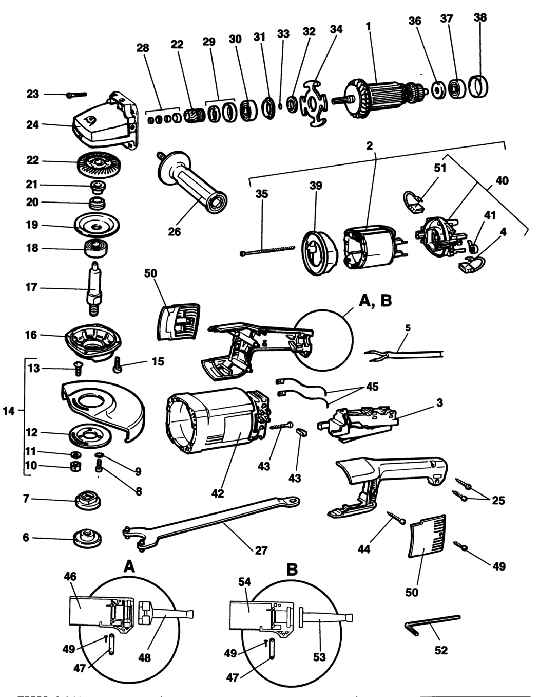 Elu EAG204 Type 1 Angle Grinder Spare Parts