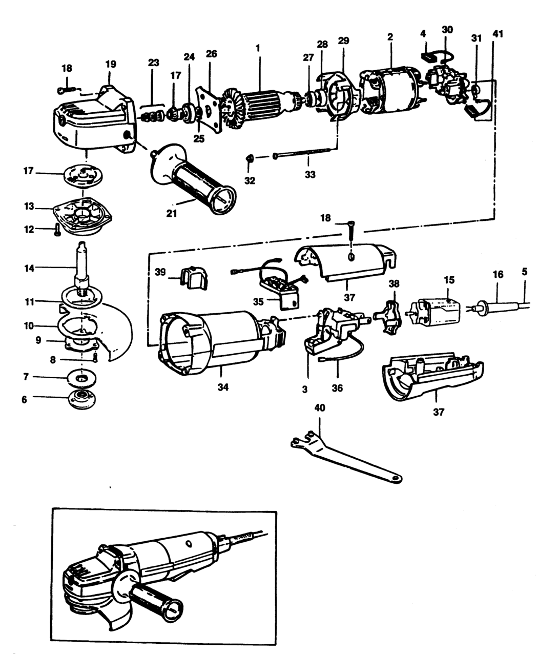 Elu EAG206 Type 1 Angle Grinder Spare Parts