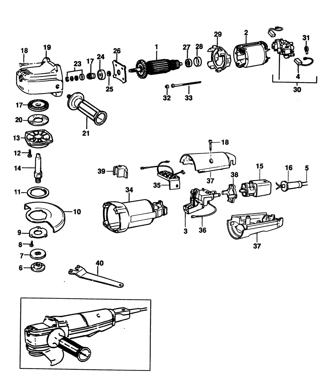 Elu EAG206 Type 3 Angle Grinder Spare Parts