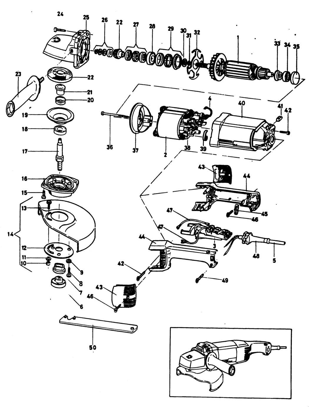 Elu EAG216 Type 1 Angle Grinder Spare Parts