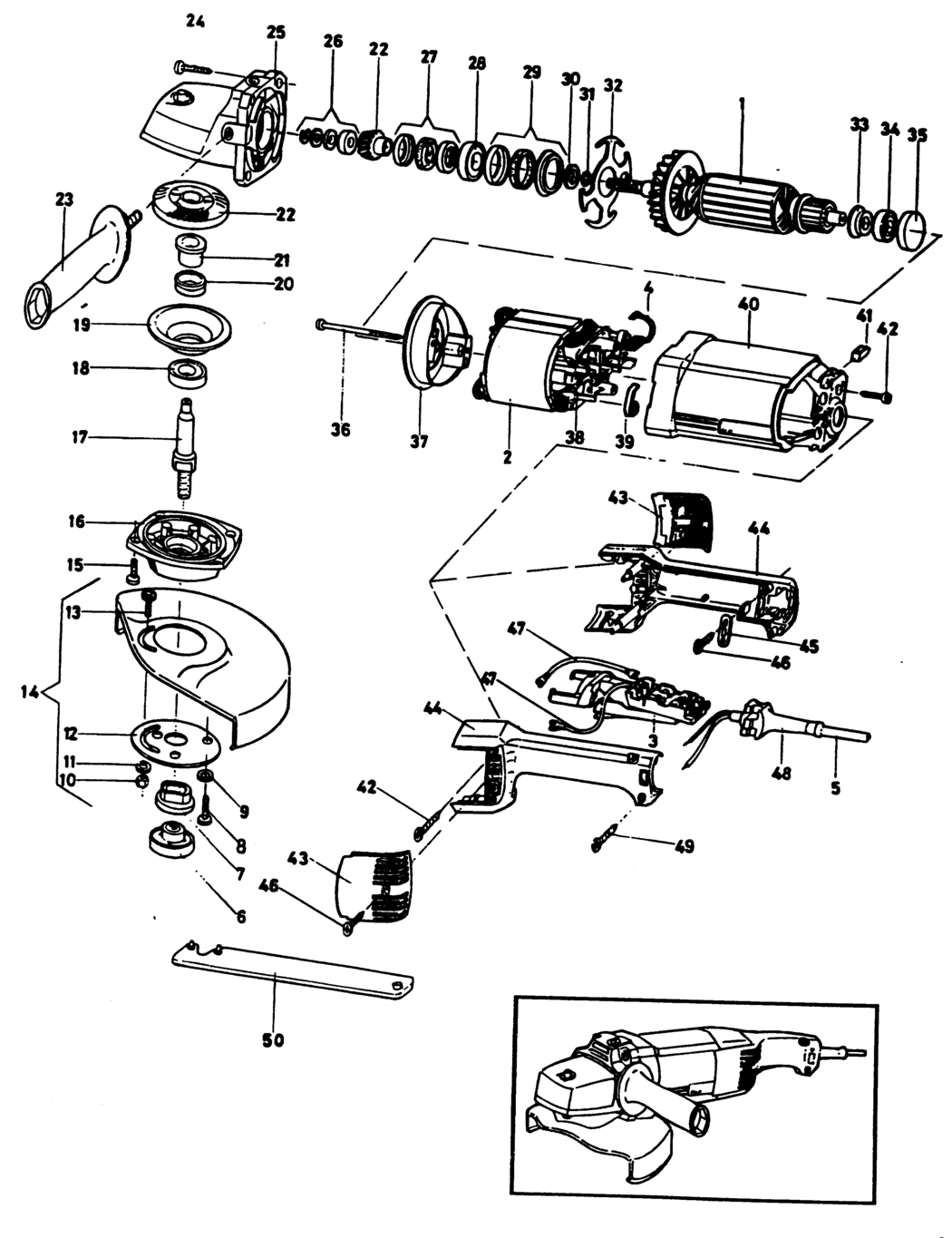 Elu EAG217 Type 1 Angle Grinder Spare Parts