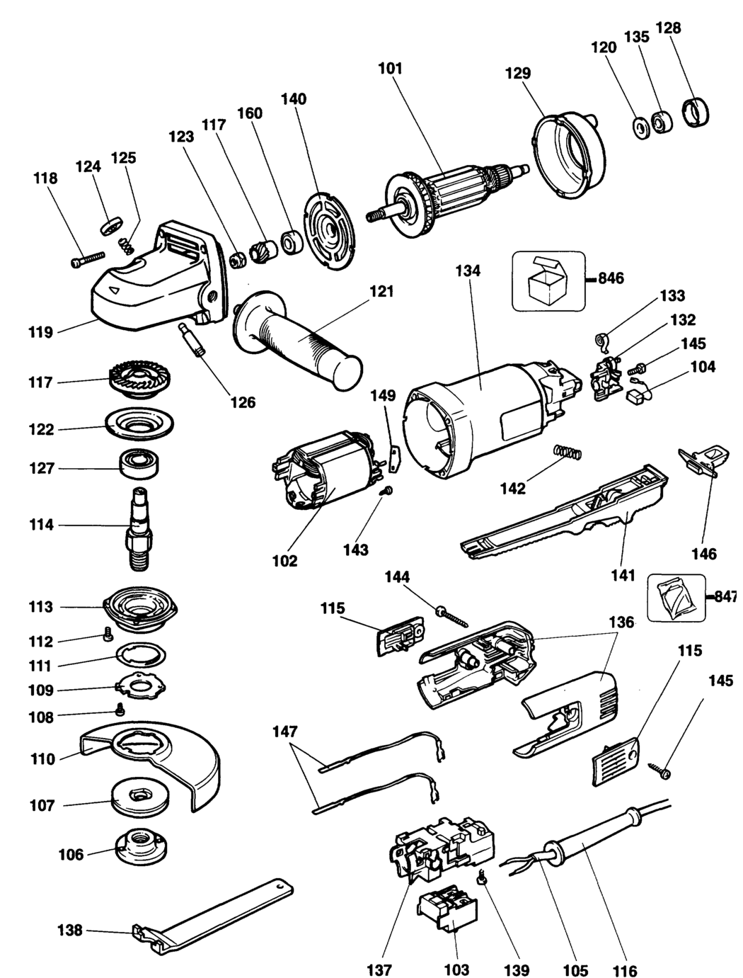 Elu WS10 Type 1 Angle Grinder Spare Parts