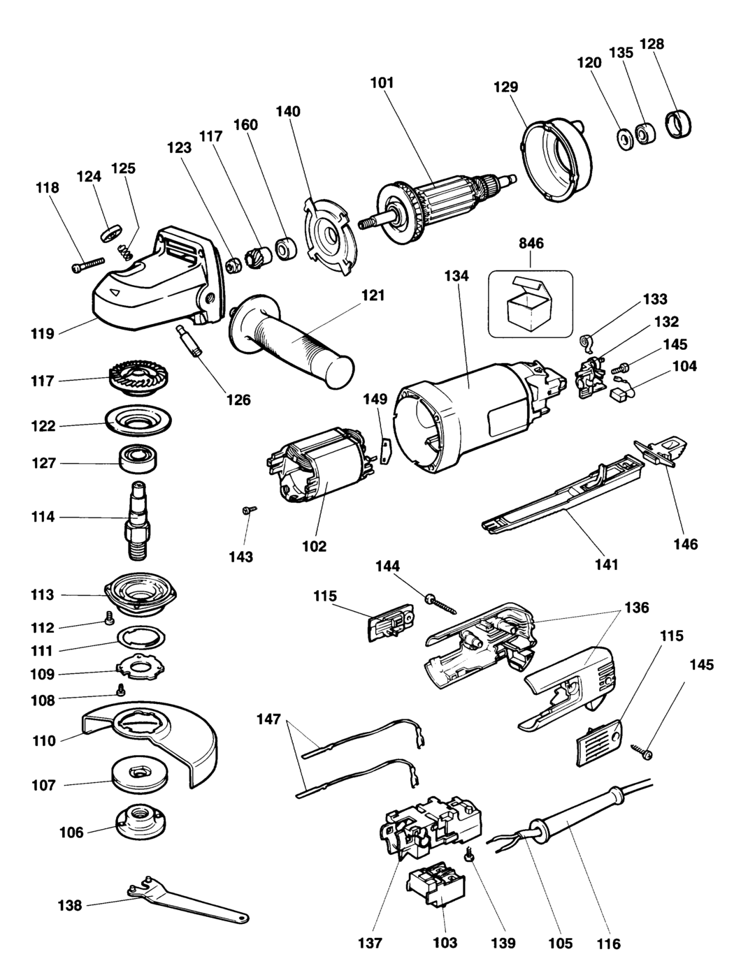 Elu WS10 Type 2 Angle Grinder Spare Parts