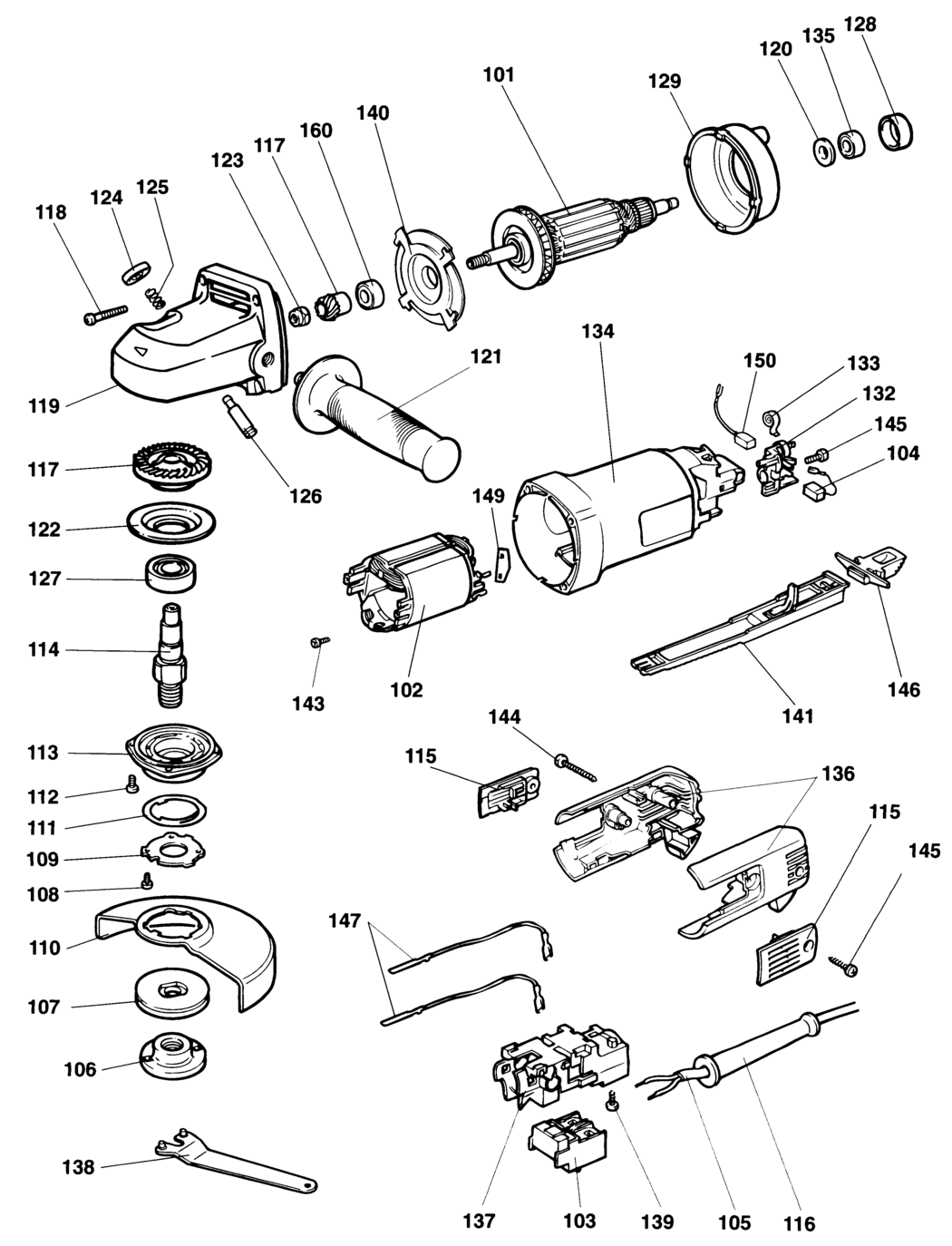 Elu WS10 Type 3 Angle Grinder Spare Parts