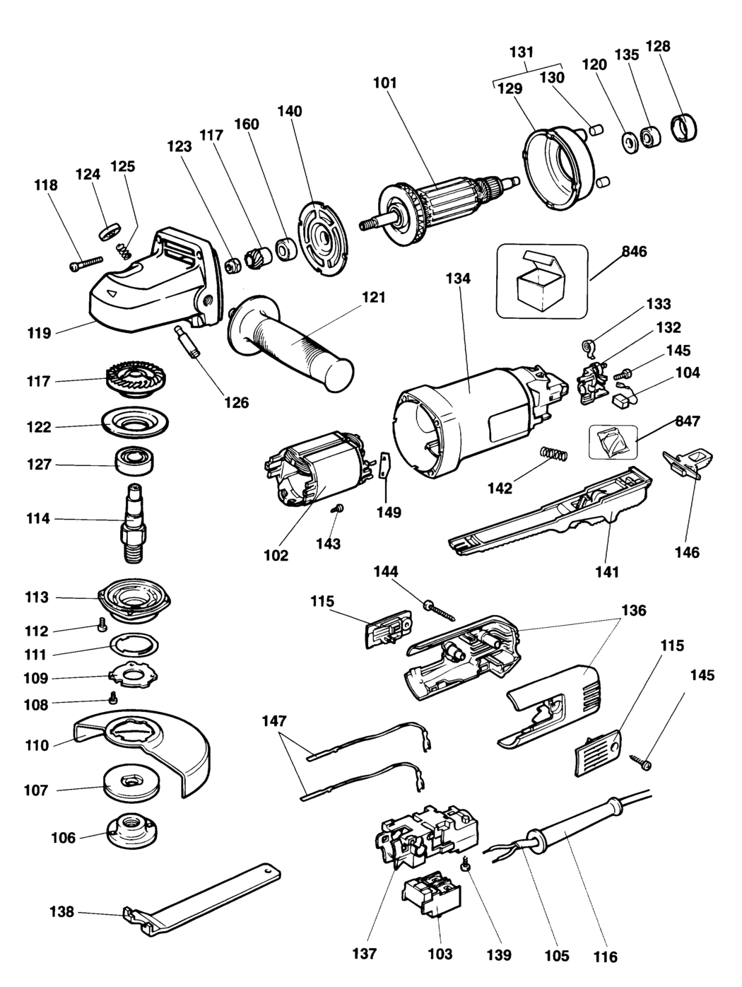 Elu WS11 Type 1 Angle Grinder Spare Parts