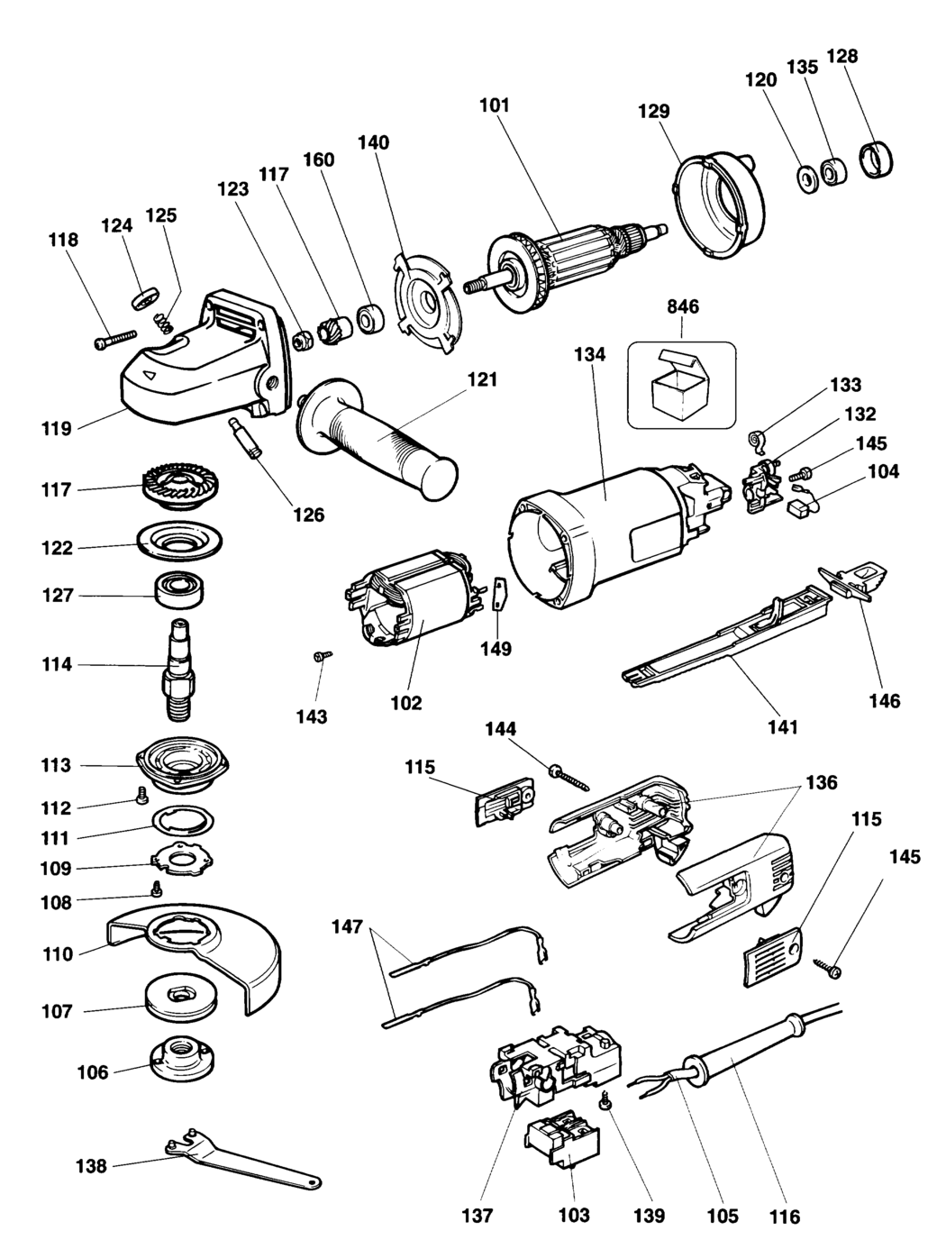 Elu WS11 Type 2 Angle Grinder Spare Parts