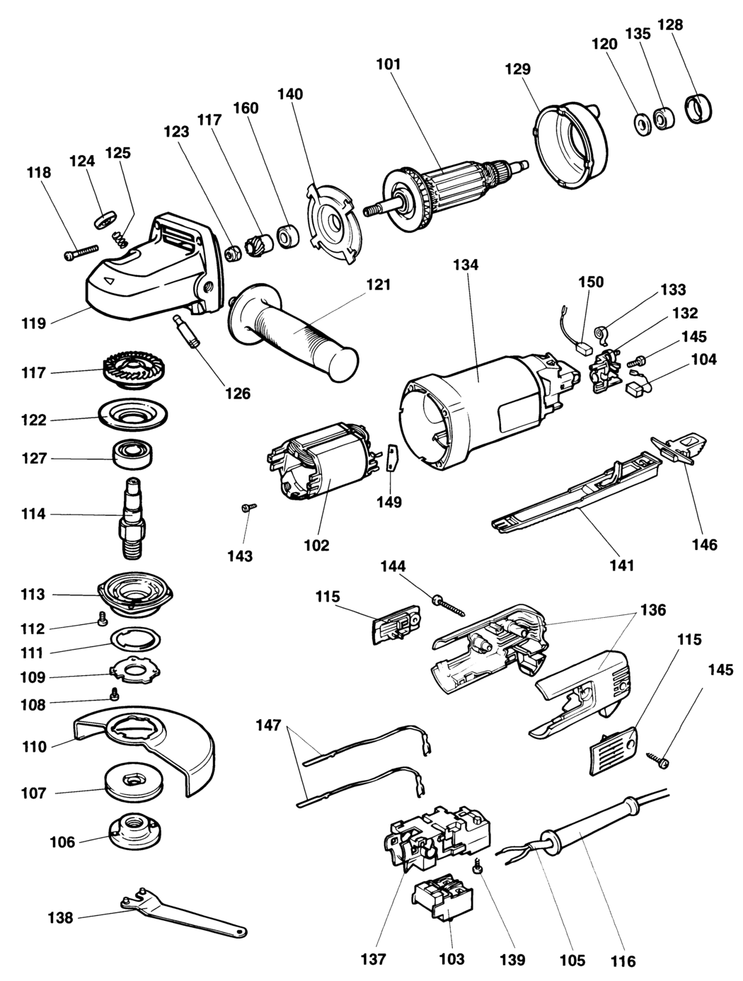 Elu WS11 Type 3 Angle Grinder Spare Parts