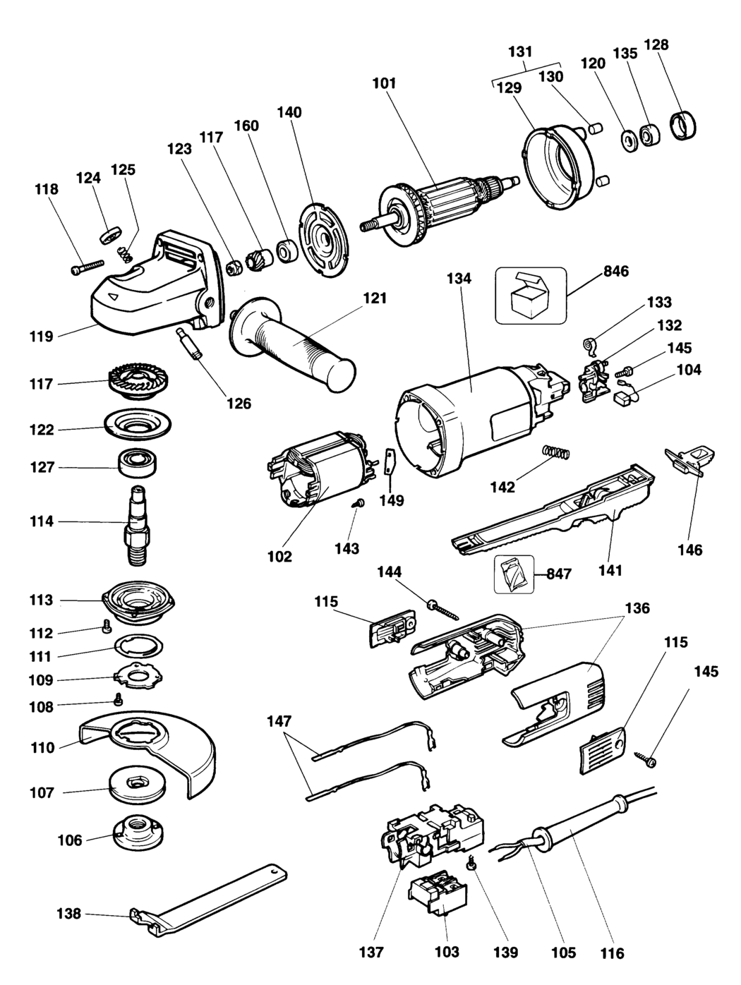 Elu WS12 Type 1 Angle Grinder Spare Parts