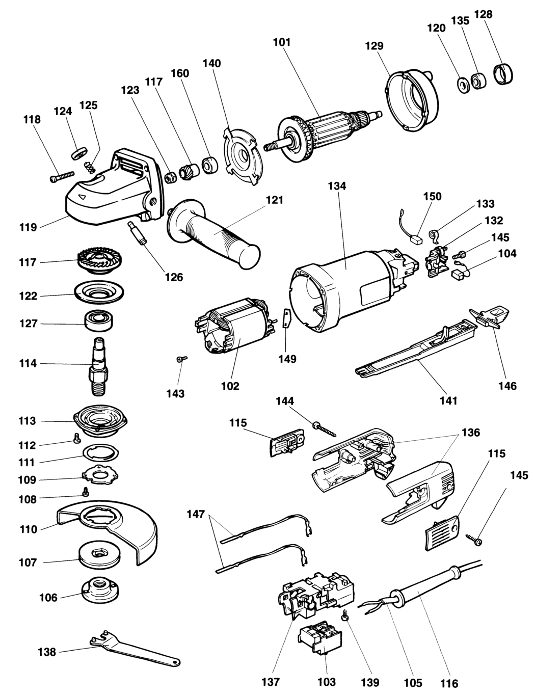 Elu WS12 Type 3 Angle Grinder Spare Parts