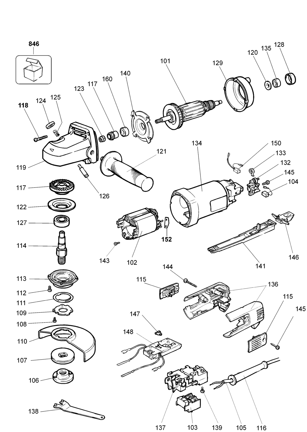 Elu WS12E Type 2 Angle Grinder Spare Parts