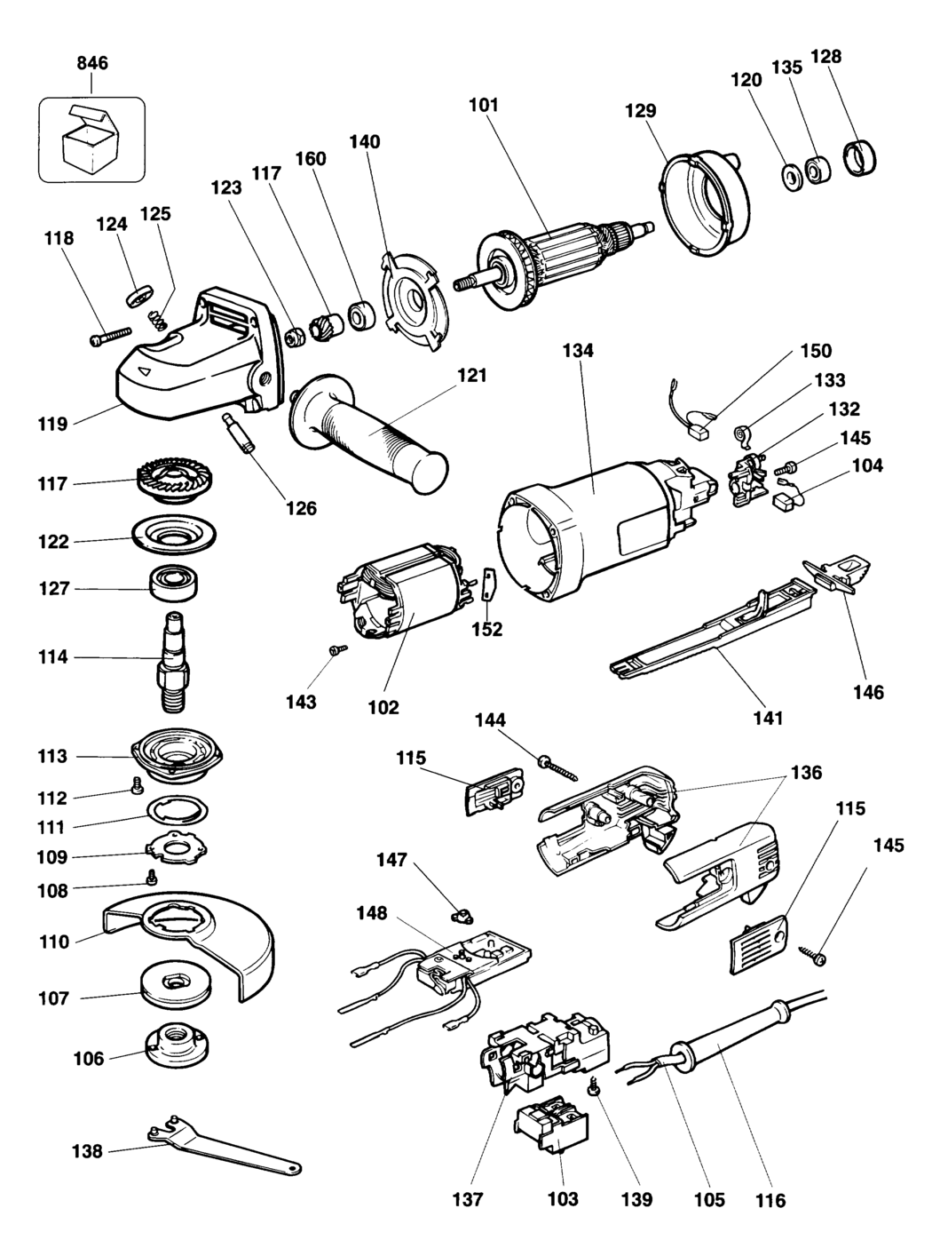 Elu WS14E Type 2 Angle Grinder Spare Parts