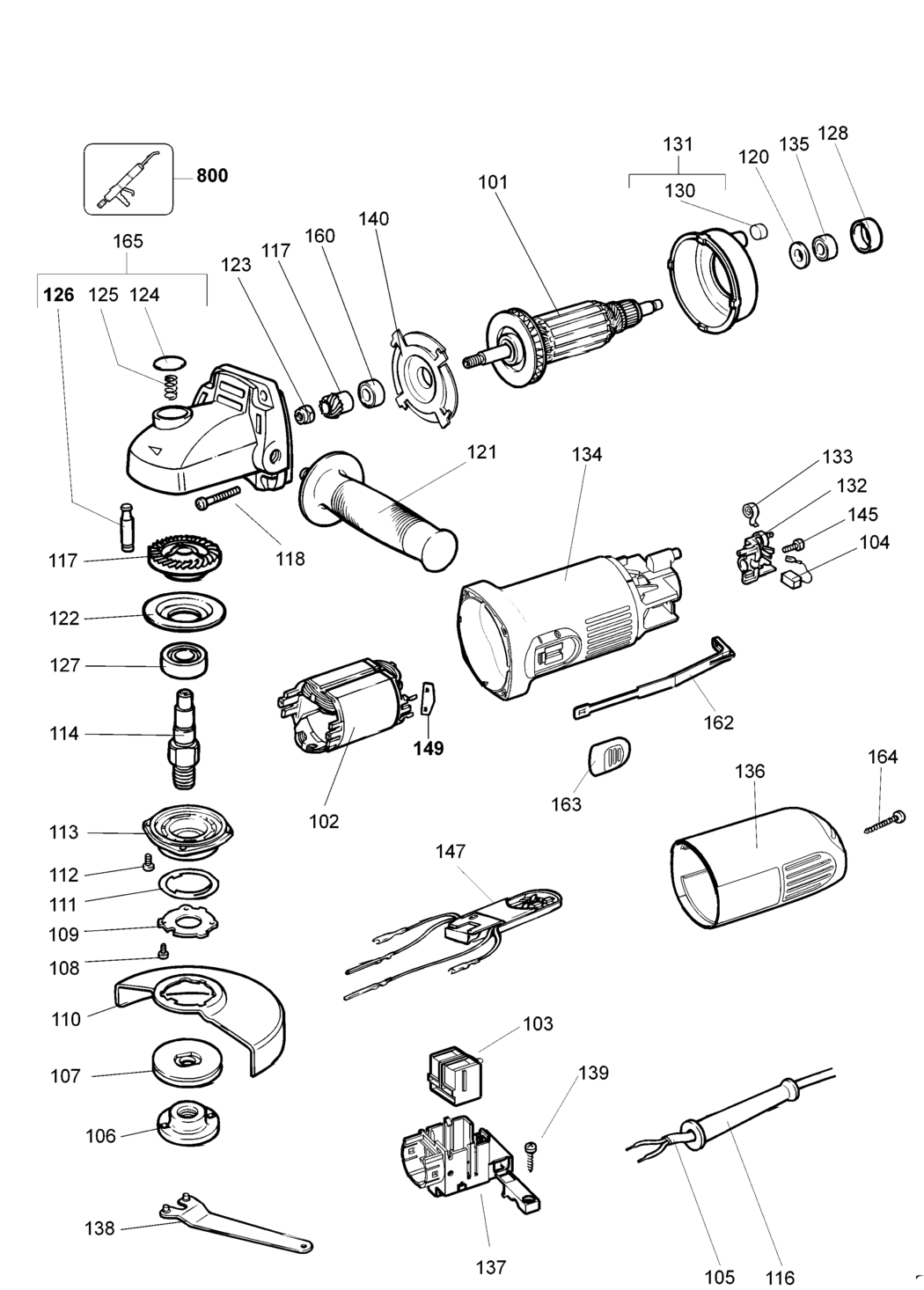 Elu WS32E Type 1 Angle Grinder Spare Parts