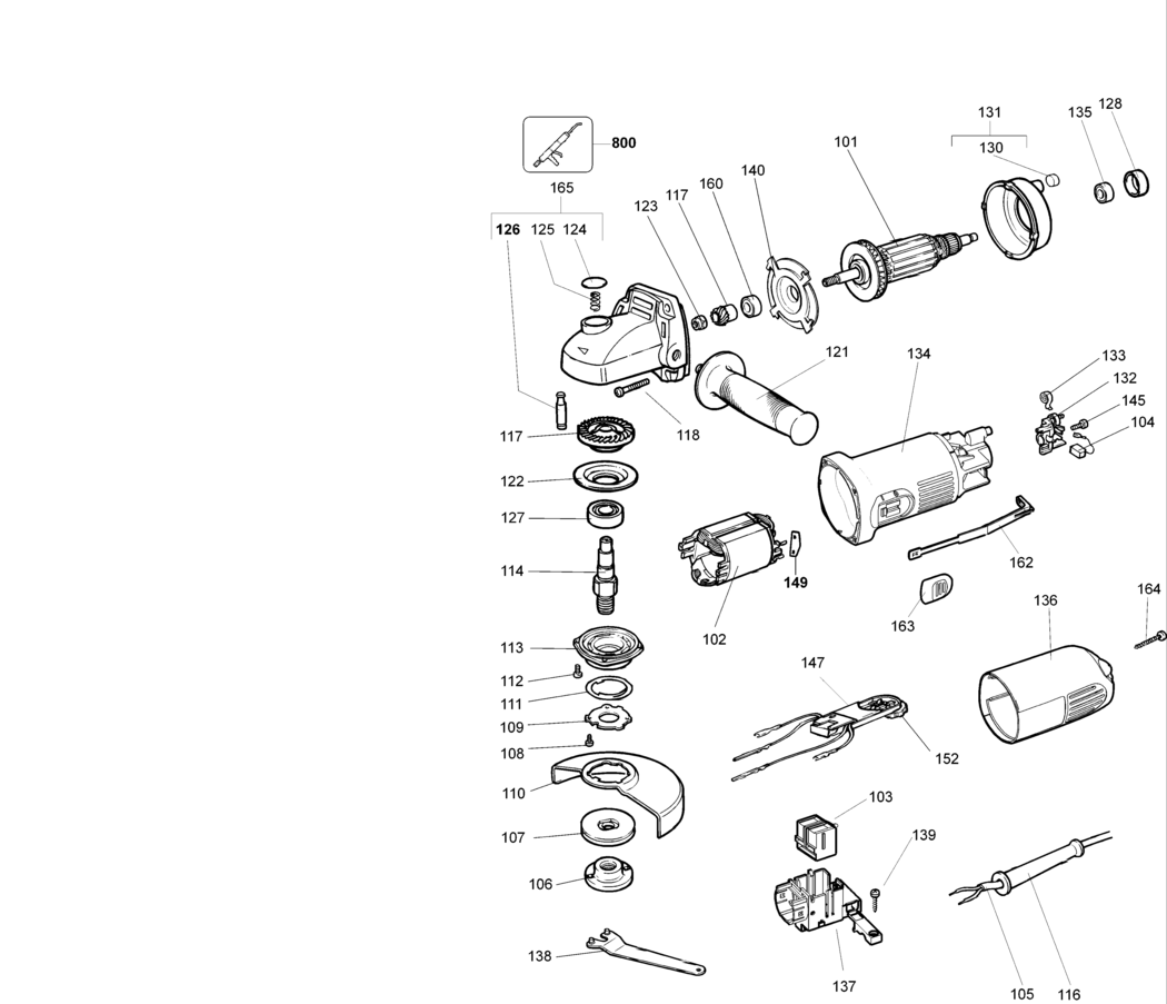 Elu WS32V Type 1 Angle Grinder Spare Parts