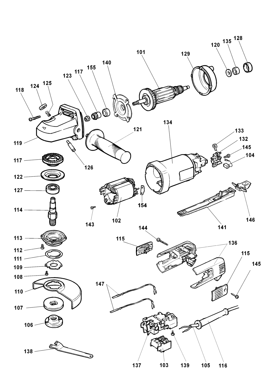 Elu WS41 Type 2 Angle Grinder Spare Parts