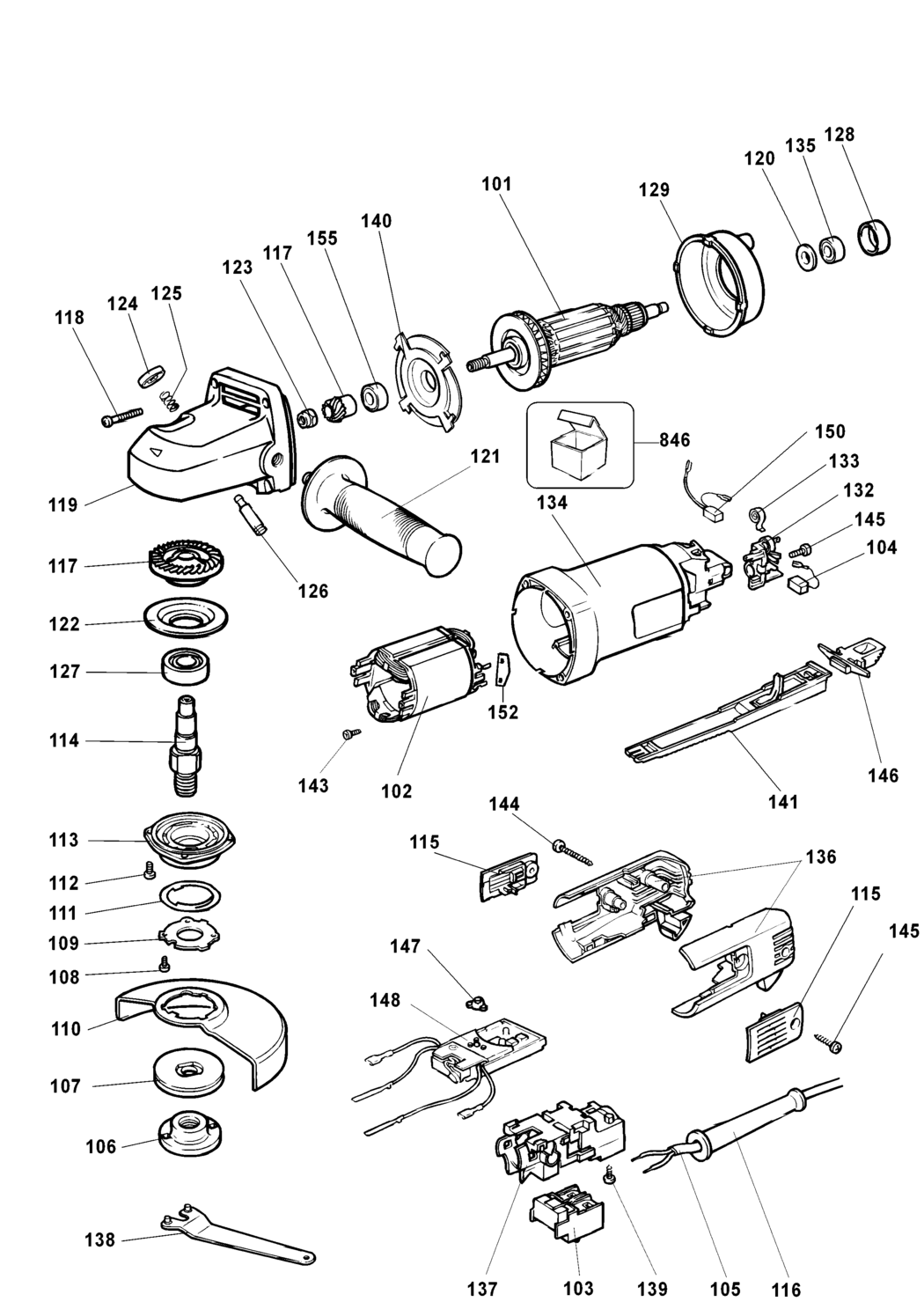 Elu WS42E Type 1 Angle Grinder Spare Parts