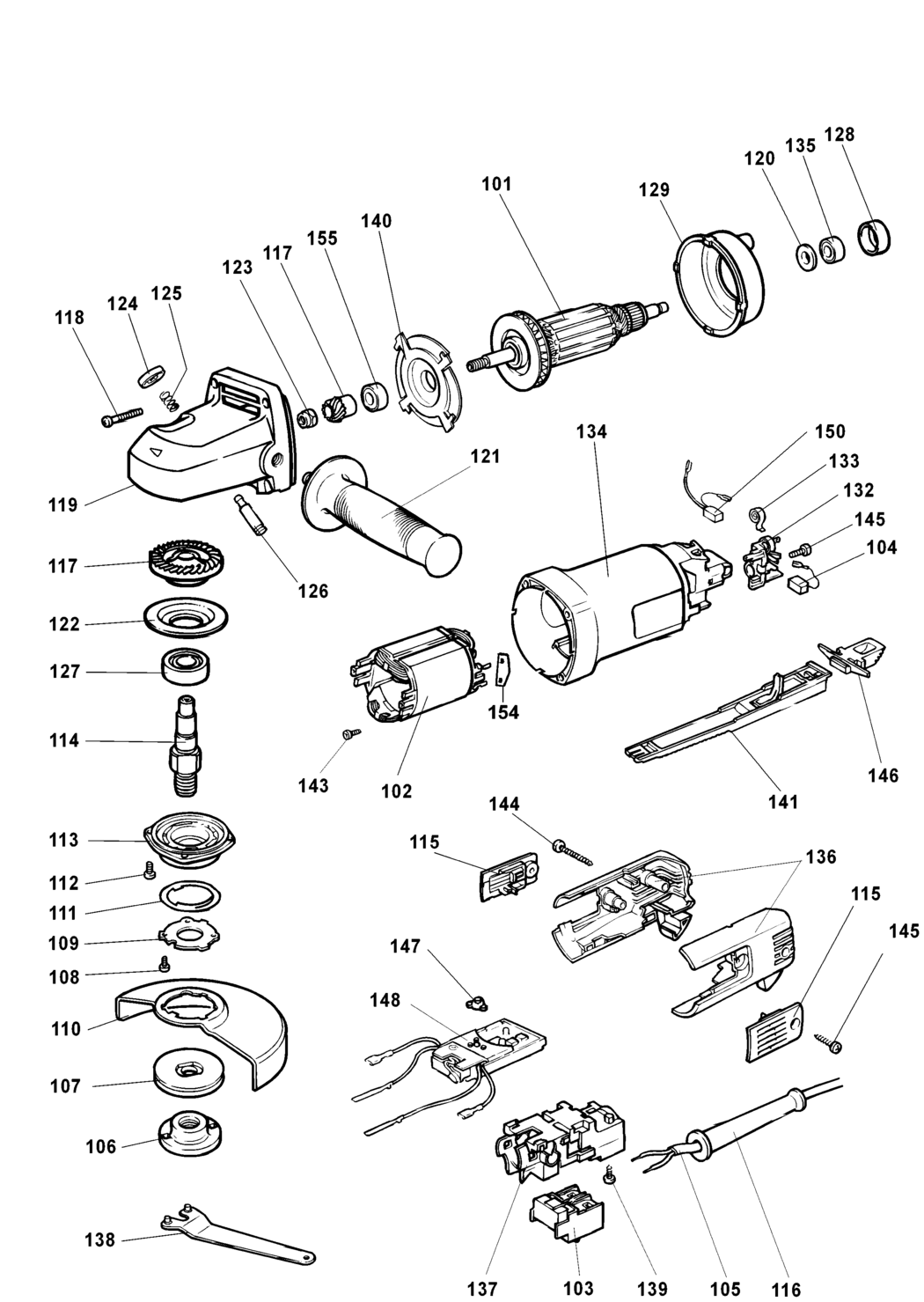 Elu WS42E Type 2 Angle Grinder Spare Parts