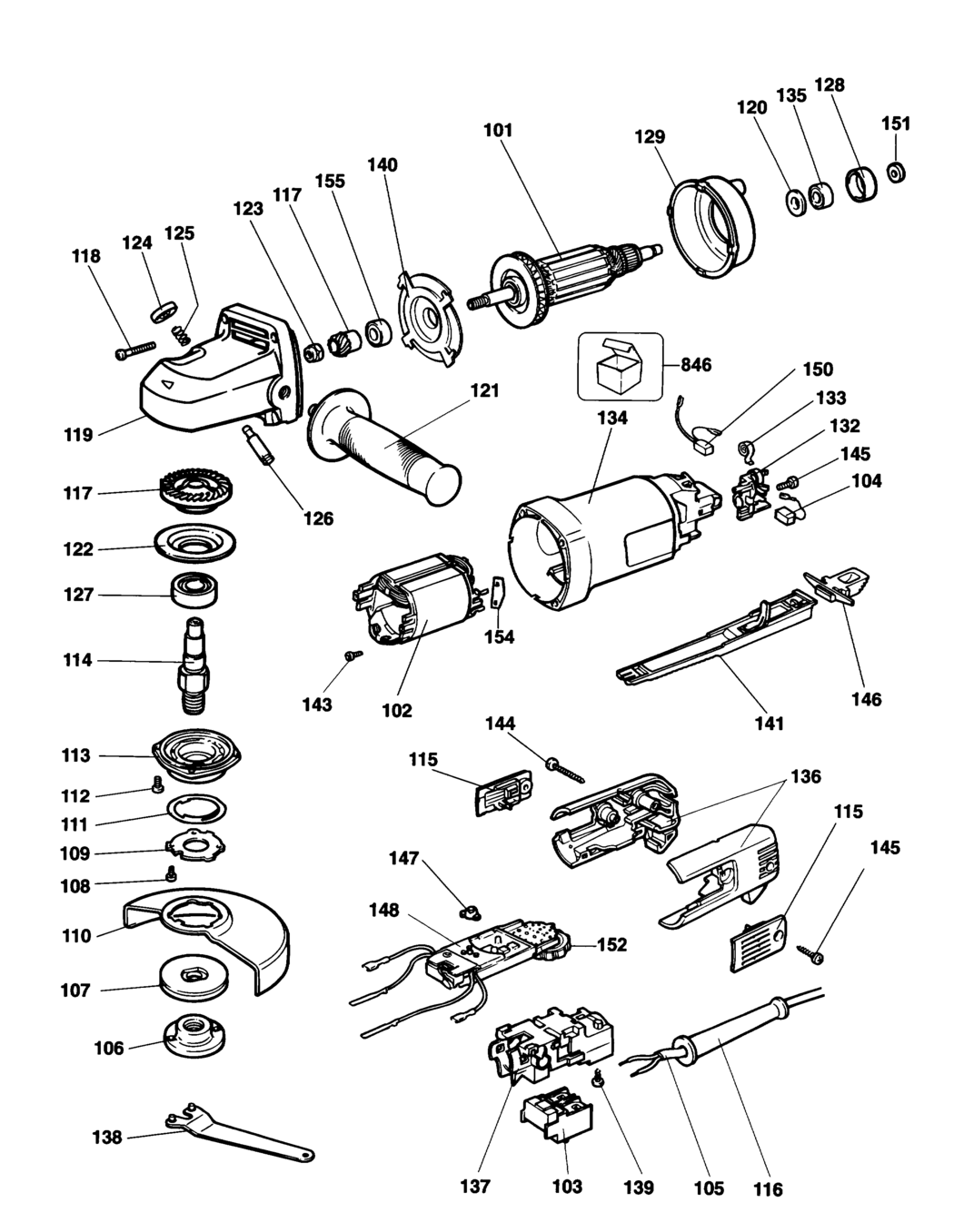 Elu WS42V Type 1 Angle Grinder Spare Parts