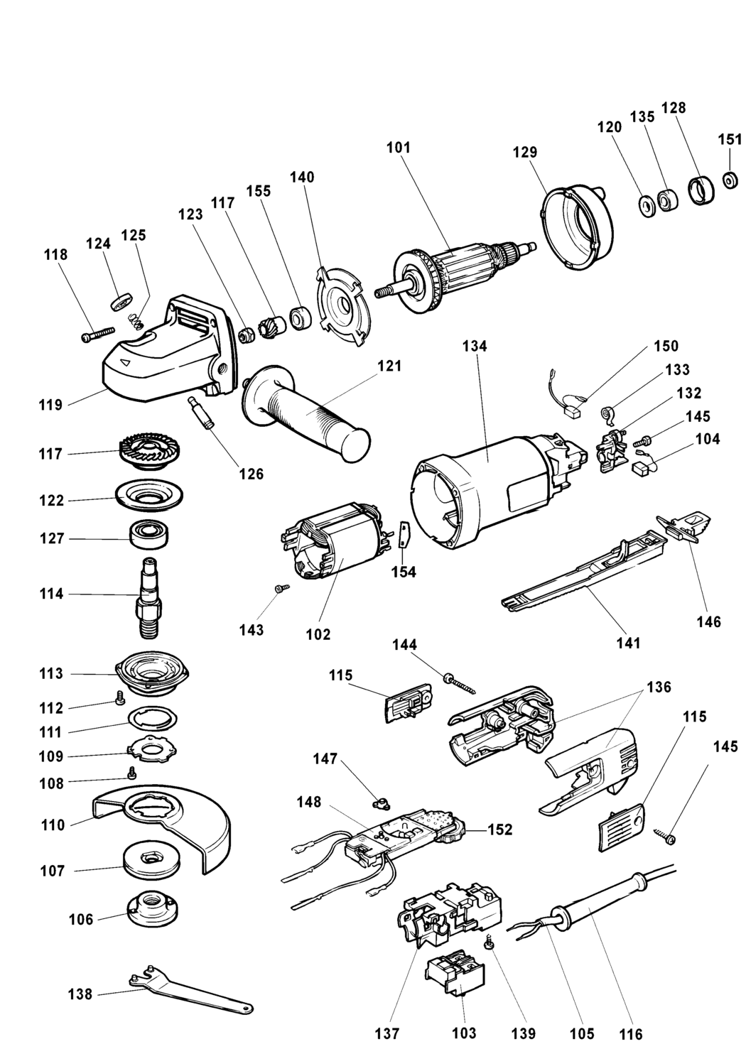 Elu WS42V Type 2 Angle Grinder Spare Parts