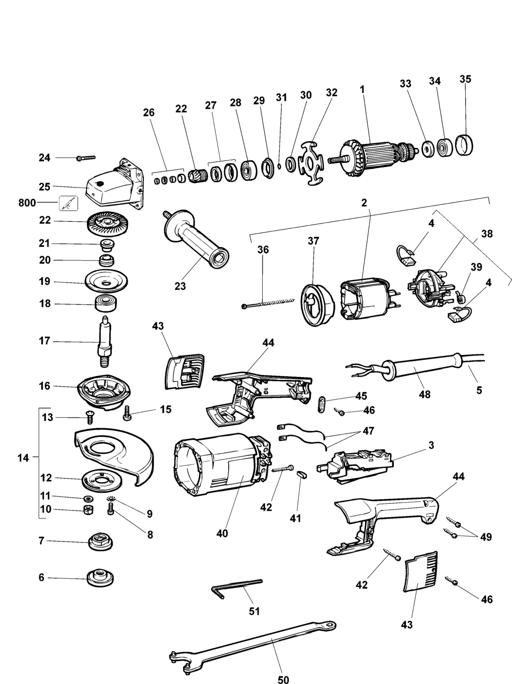 Elu WS50 Type 2 Angle Grinder Spare Parts