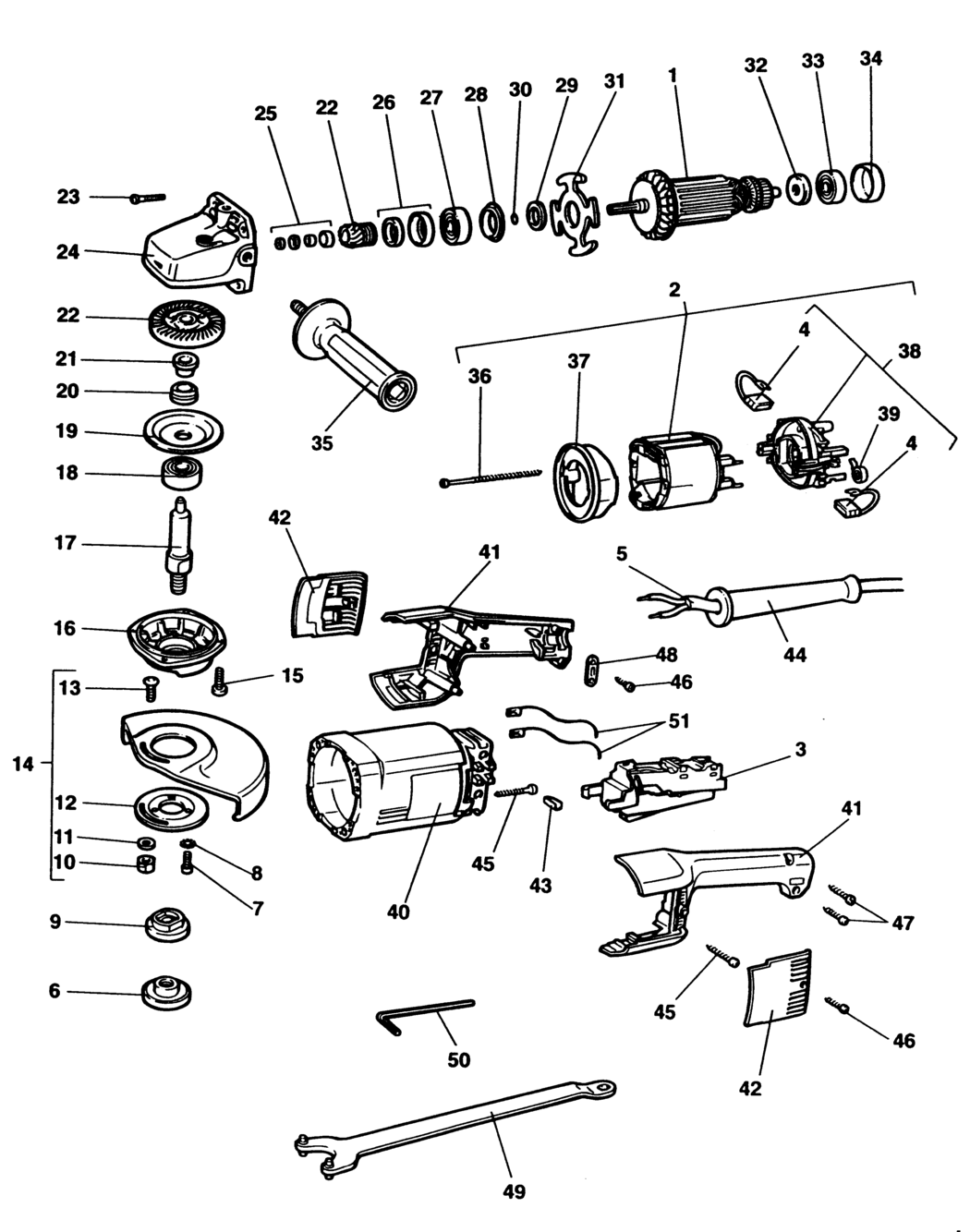 Elu WS53 Type 1 Angle Grinder Spare Parts