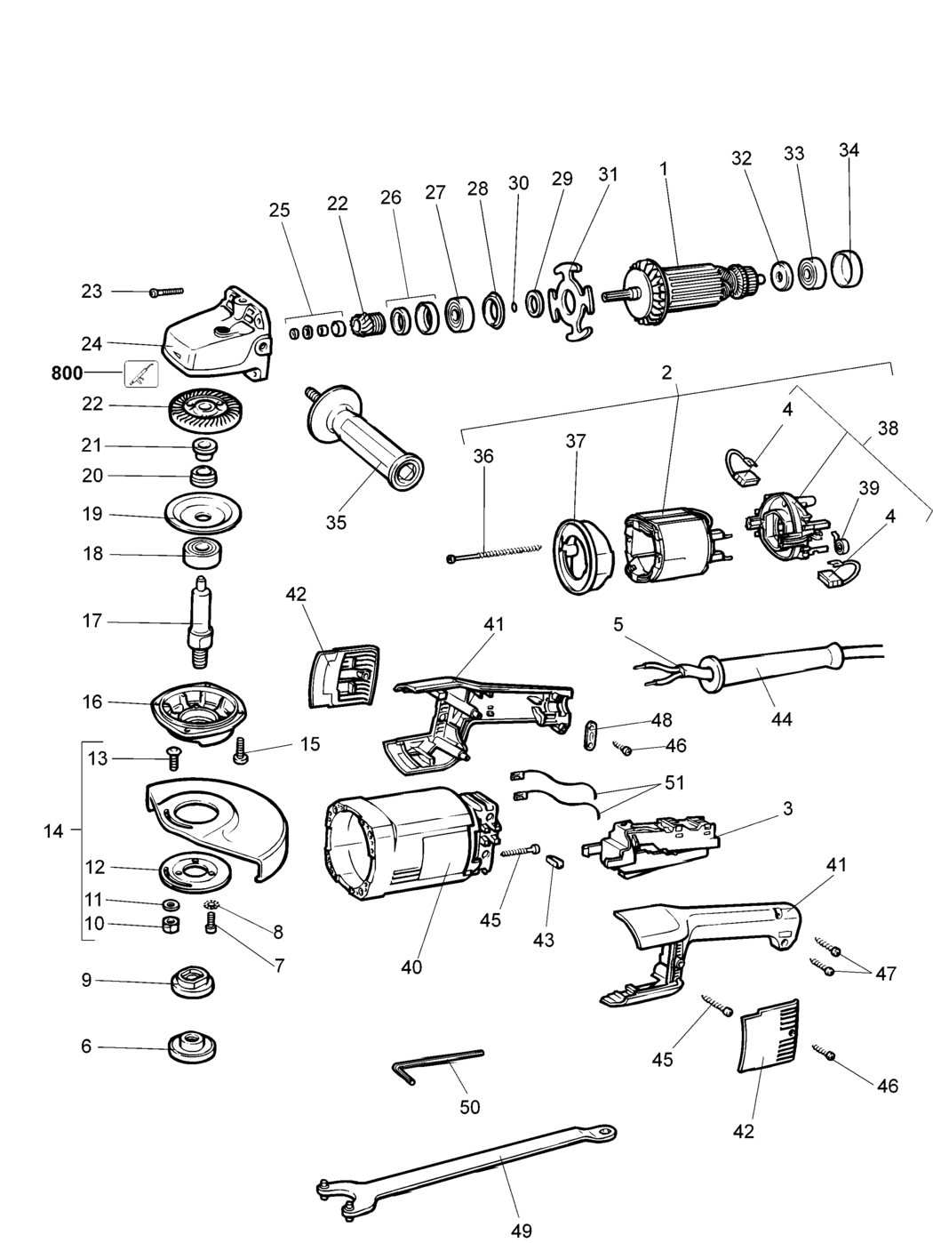 Elu WS53 Type 2 Angle Grinder Spare Parts