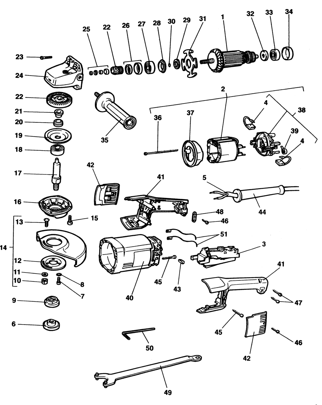 Elu WS61 Type 1 Angle Grinder Spare Parts