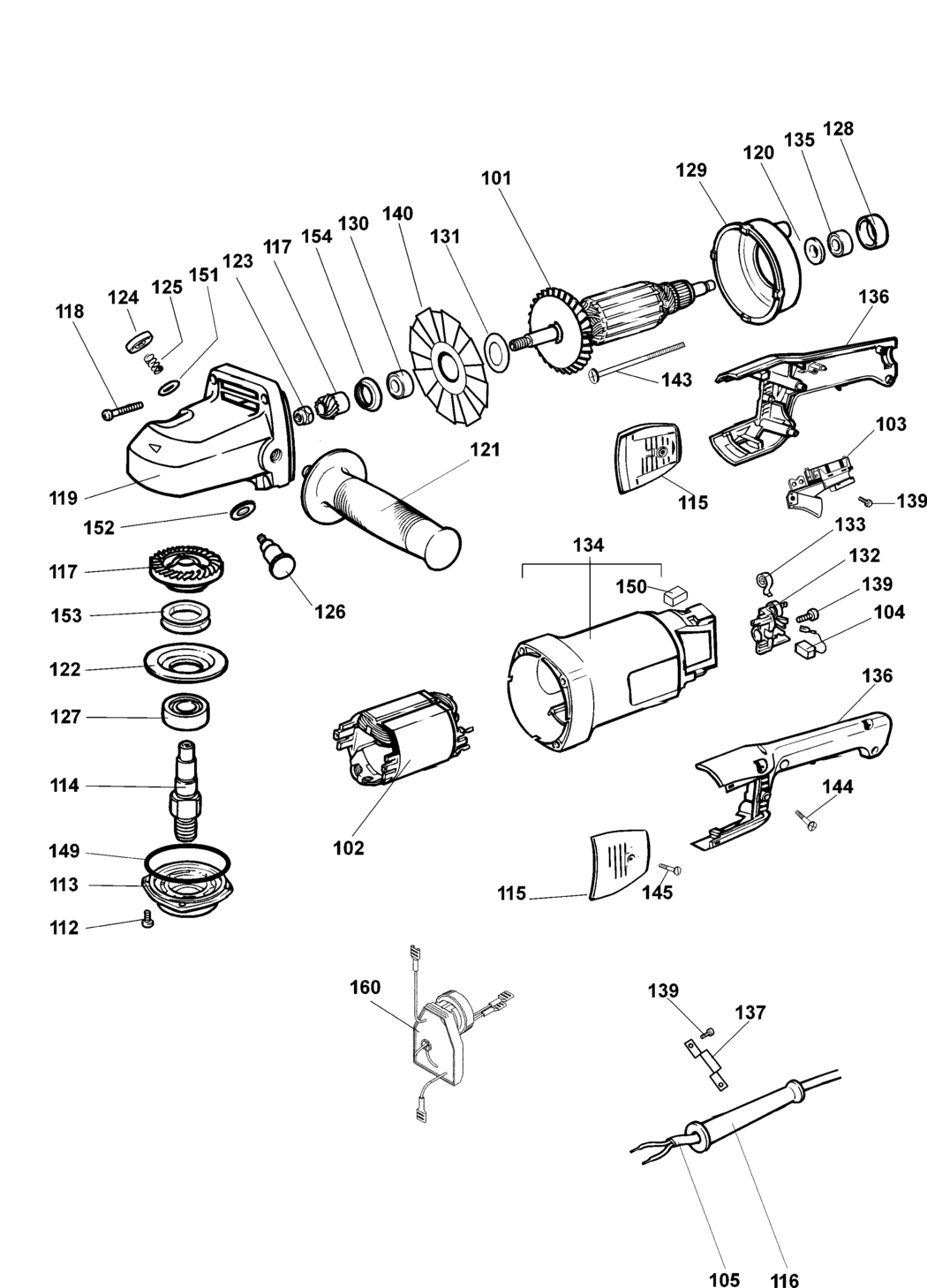 Elu PL12E Type 1 Polisher Spare Parts