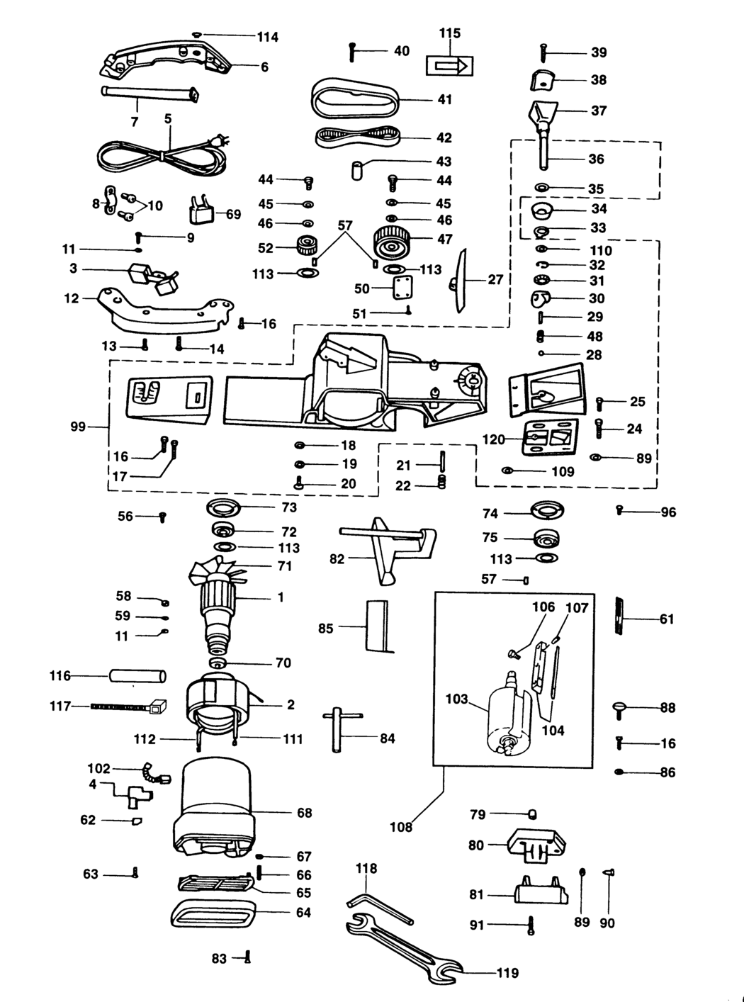 Elu MFF40 Type 2 Planer Spare Parts