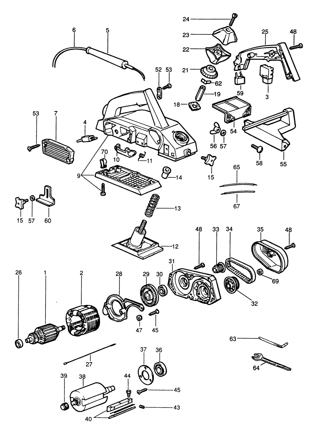 Elu MFF81 Type 1 Planer Spare Parts