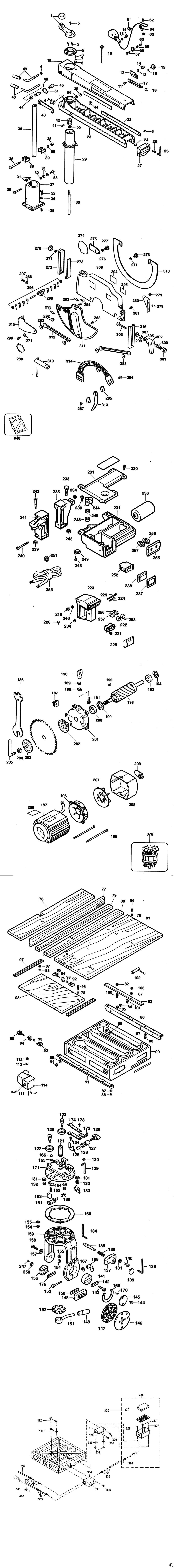 Elu RAS1251 Type 1 Radial Arm Saw Spare Parts