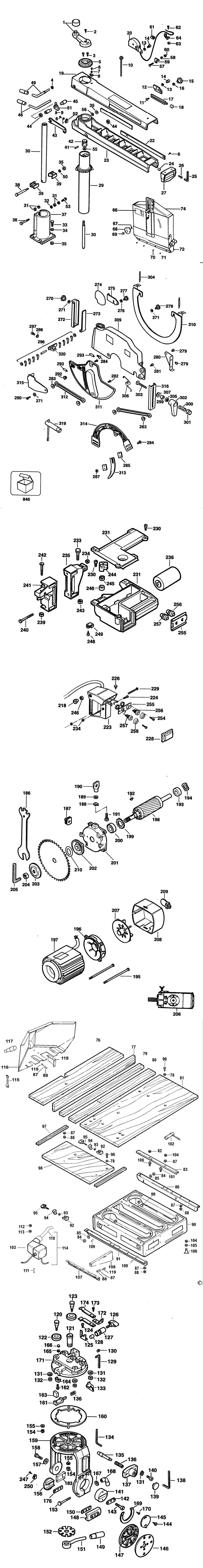 Elu RAS1251 Type 1 CE Radial Arm Saw Spare Parts